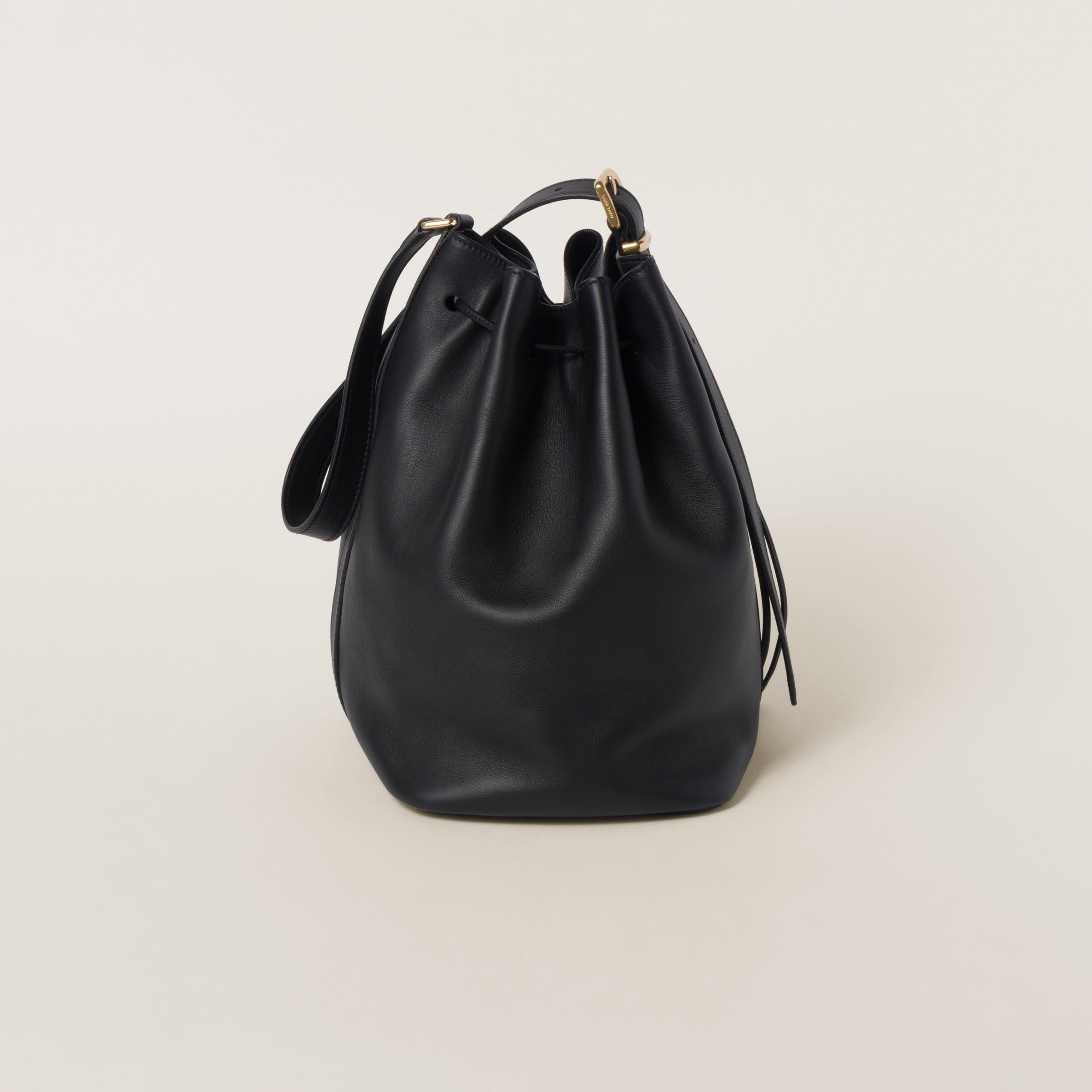 Leather bucket bag