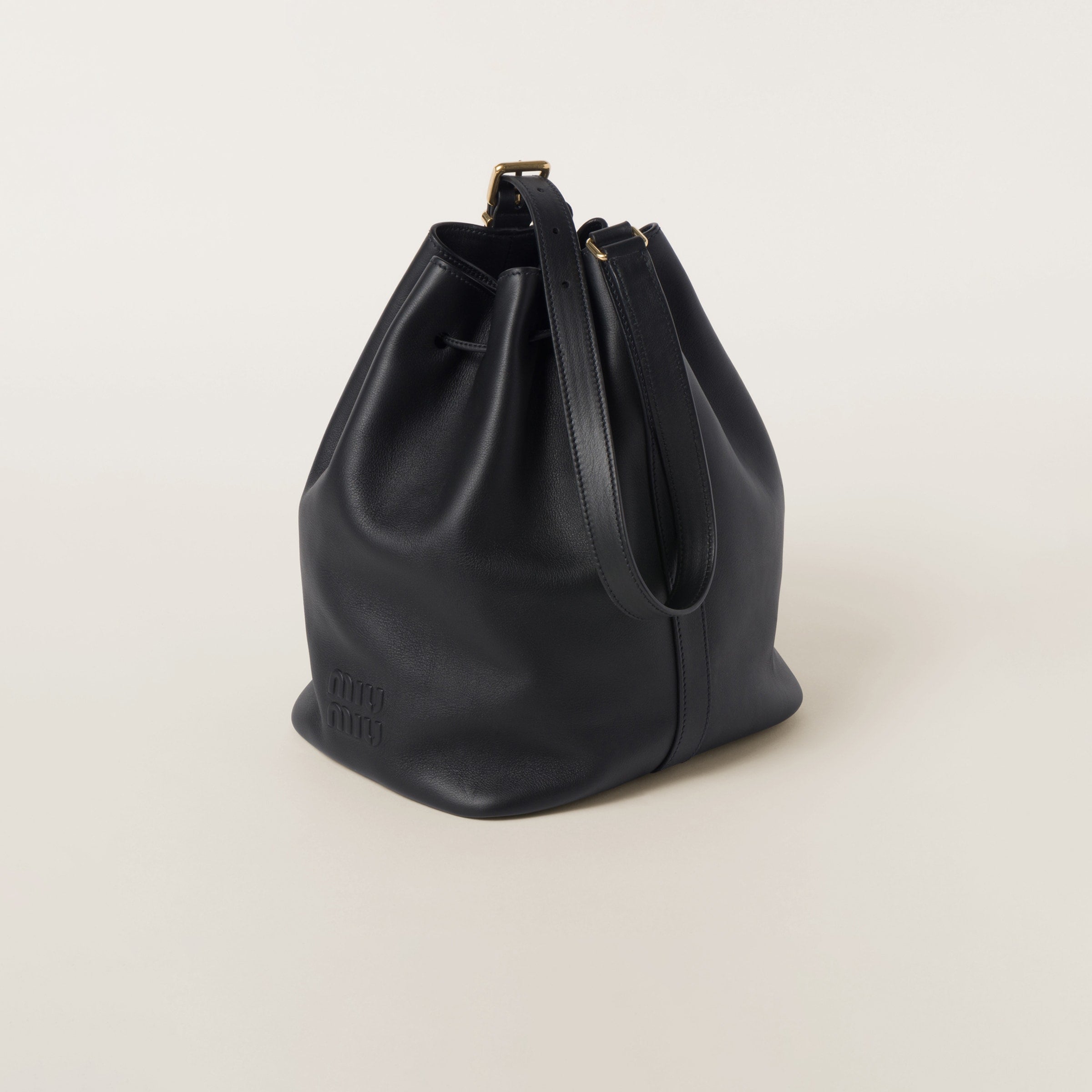 Leather bucket bag