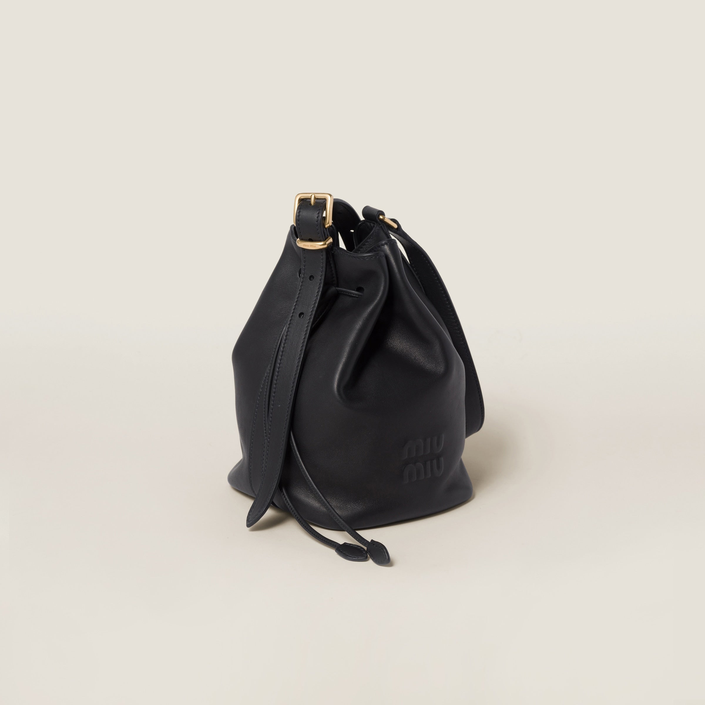 Leather bucket bag