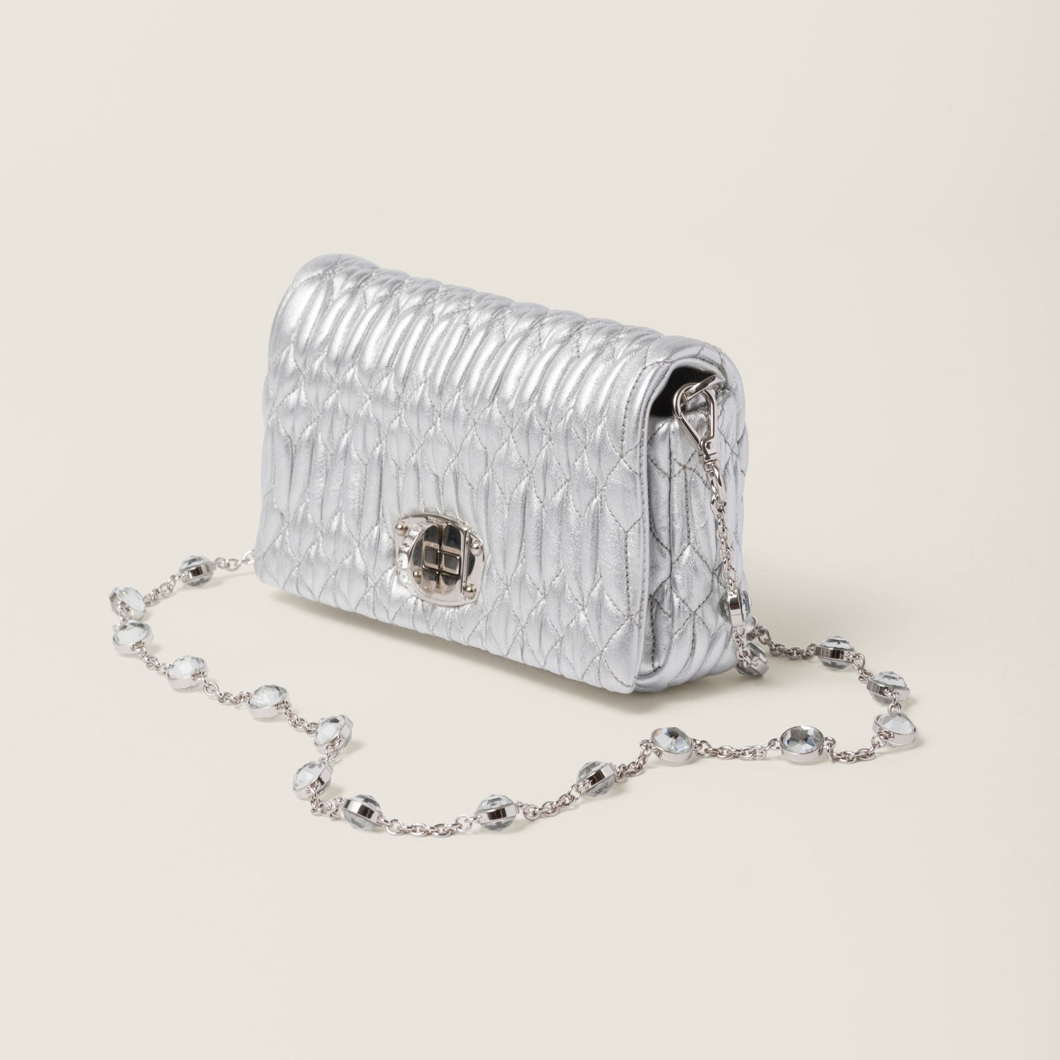 Miu Crystal nappa leather and crystal mini-bag