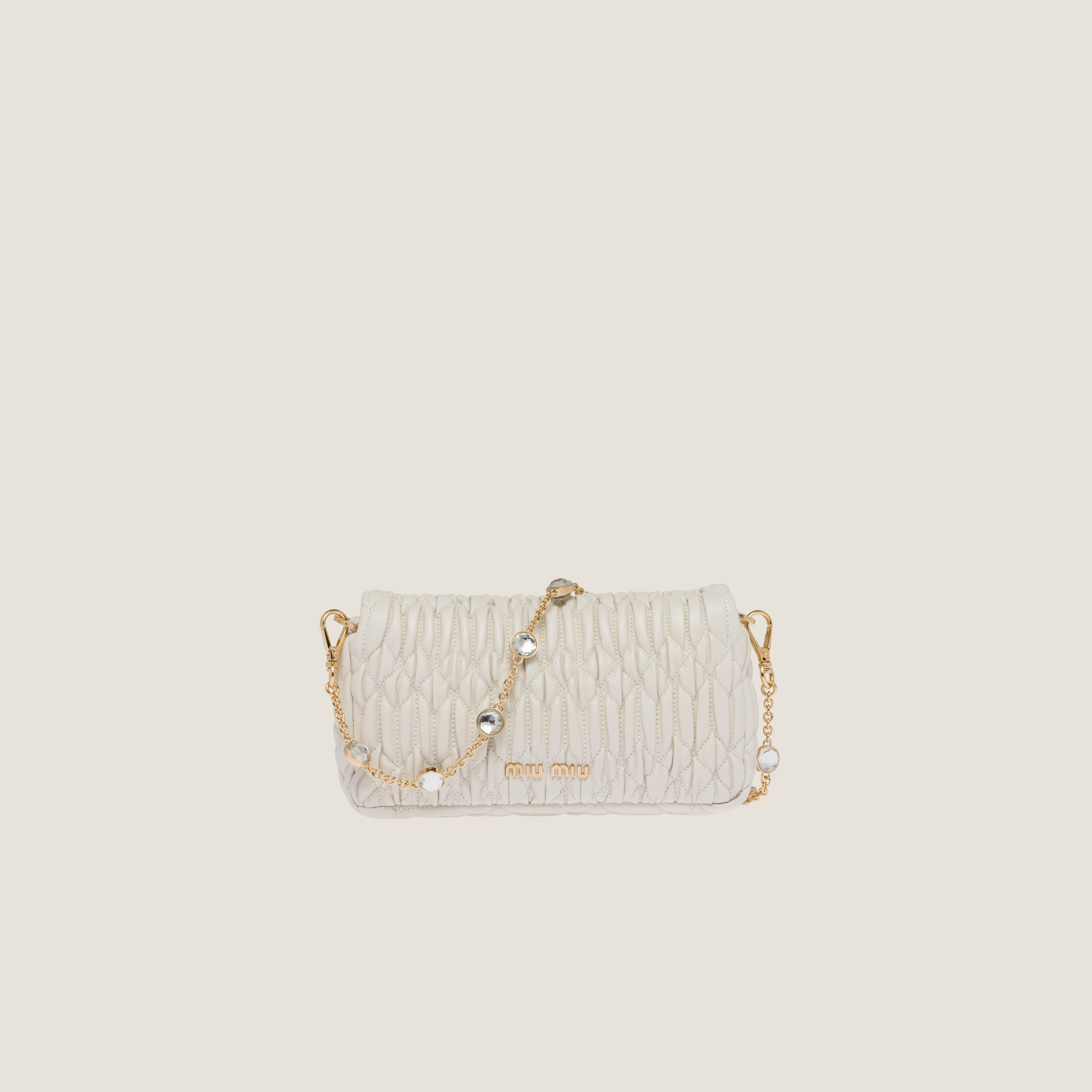 Miu Crystal nappa leather and crystal mini bag