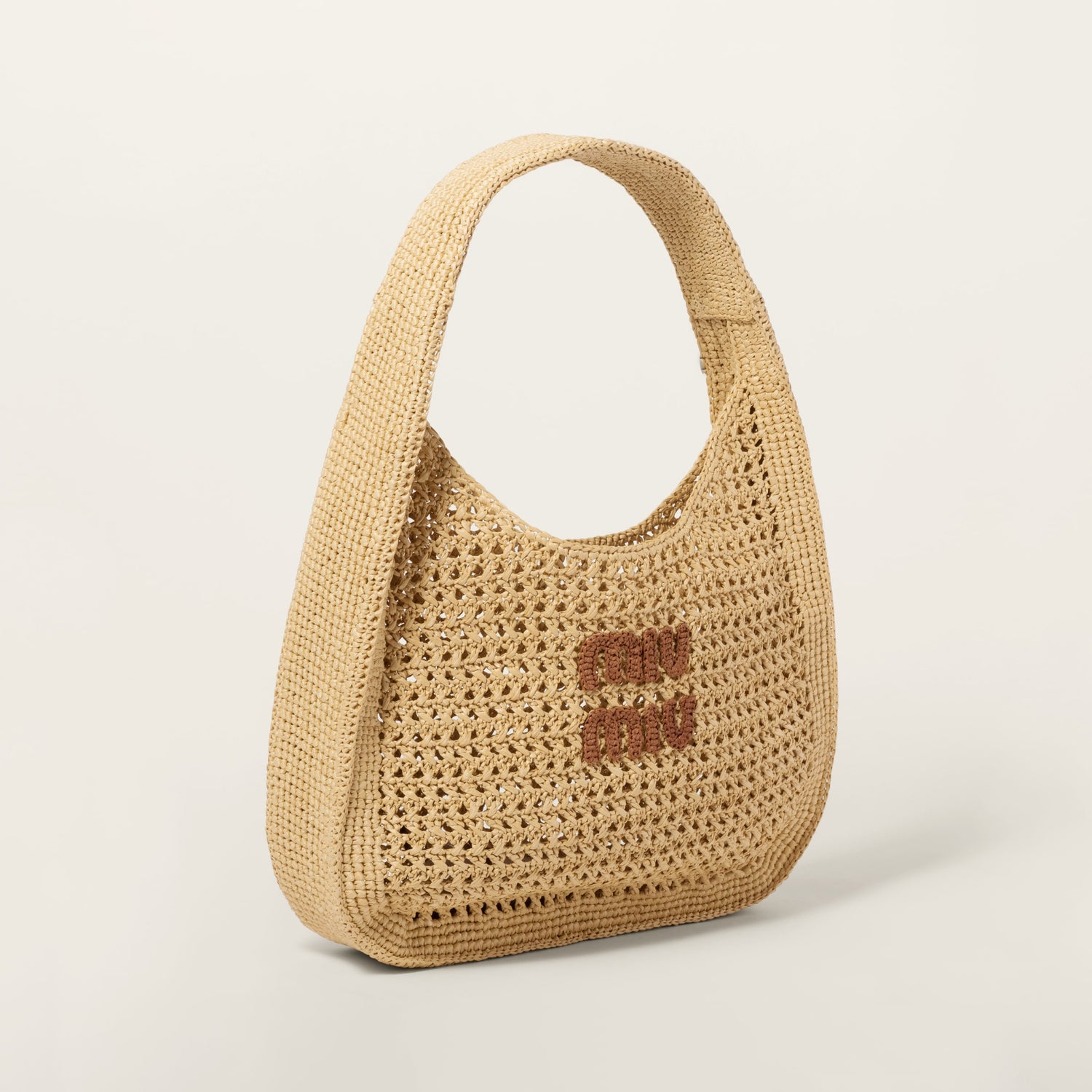 Woven fabric hobo bag