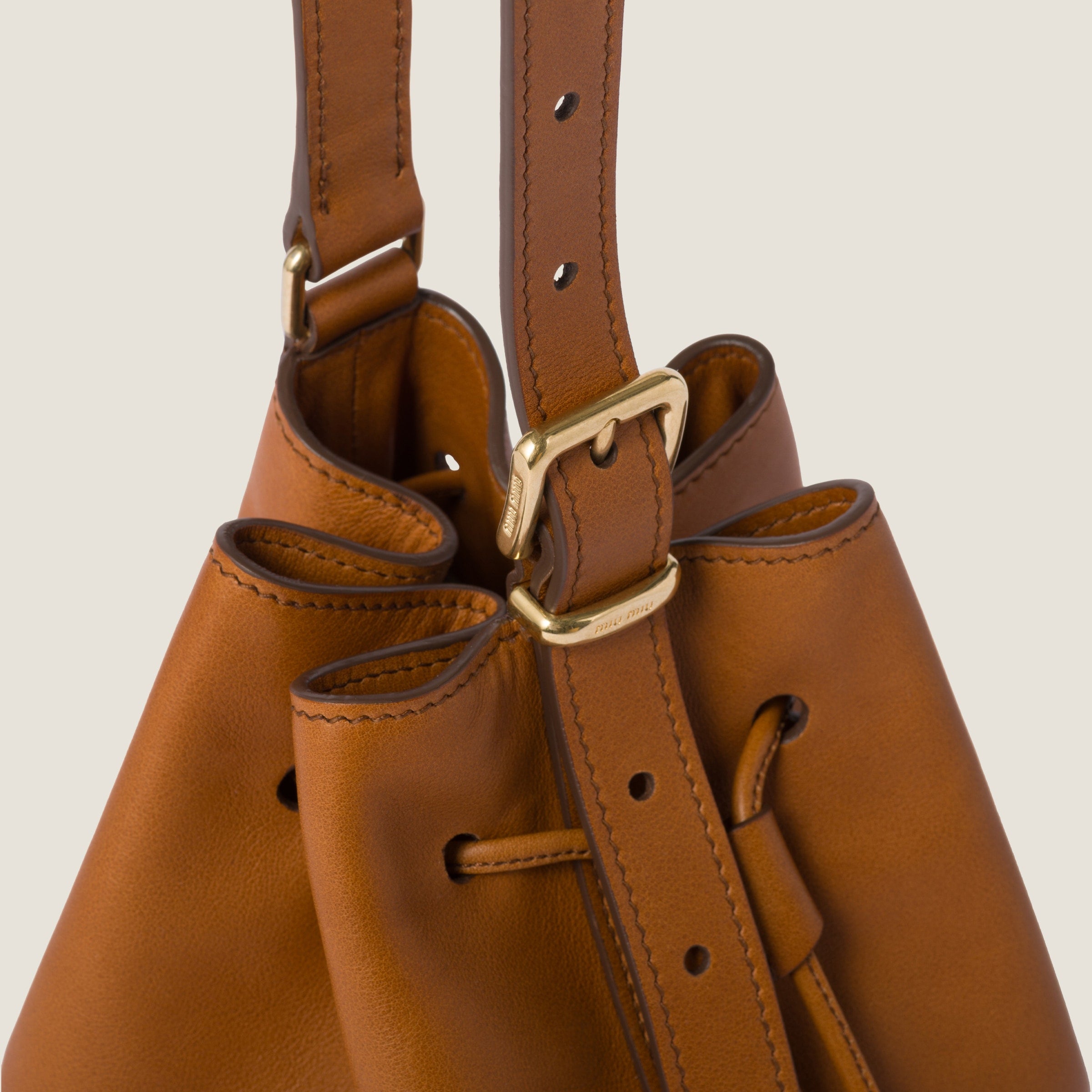 Leather bucket bag