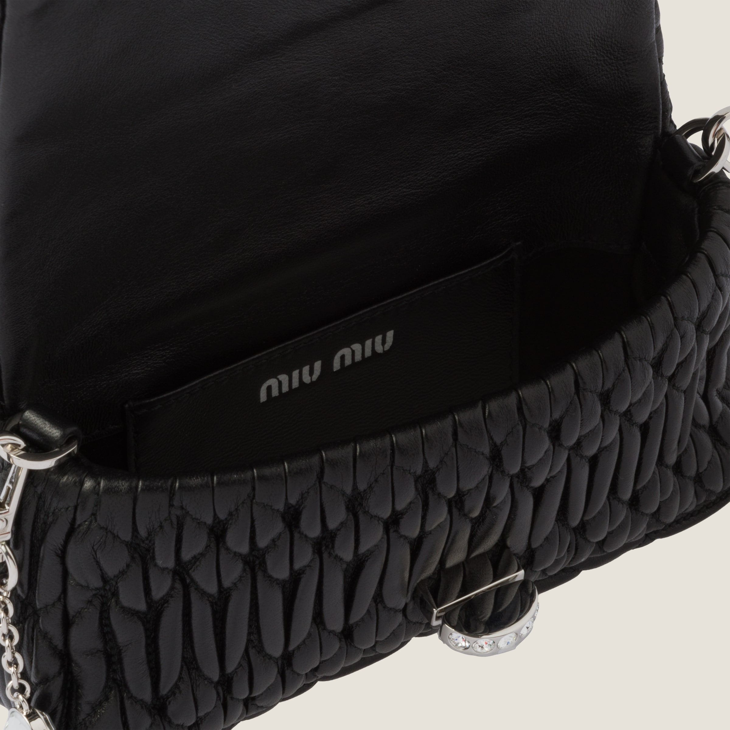 Miu Crystal nappa leather and crystal mini bag