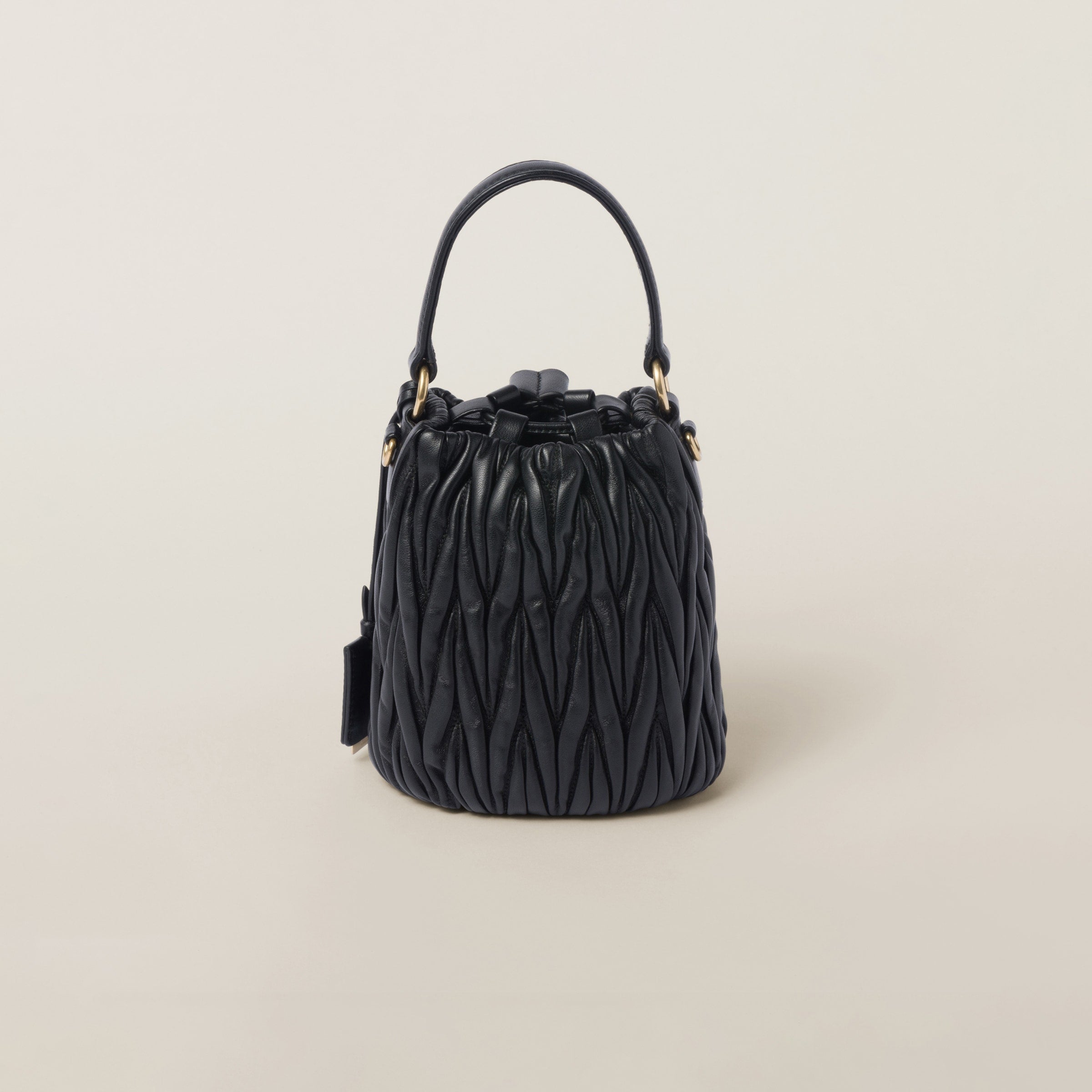 Matelassé nappa leather bucket bag