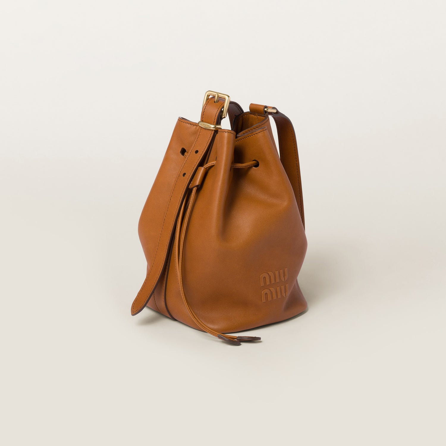 Leather bucket bag