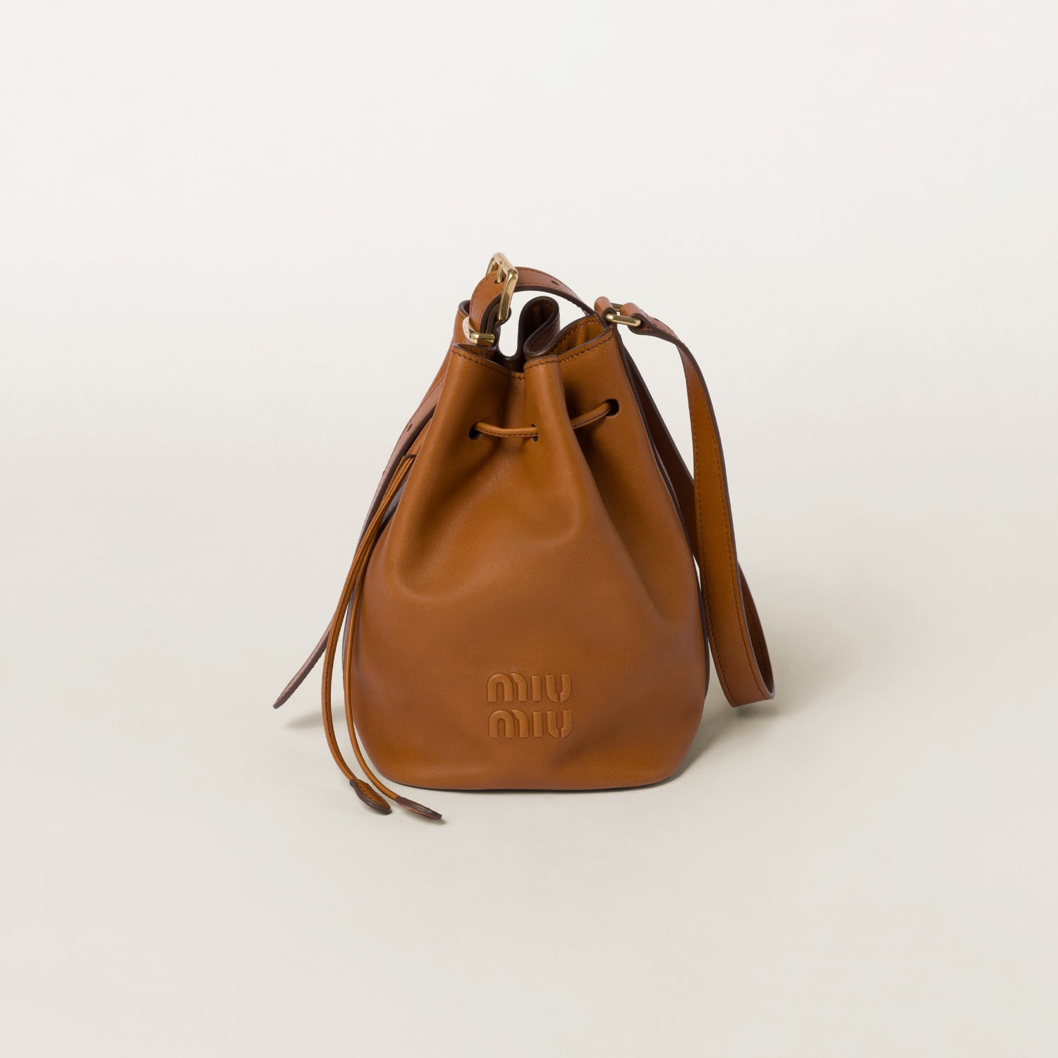 Leather bucket bag