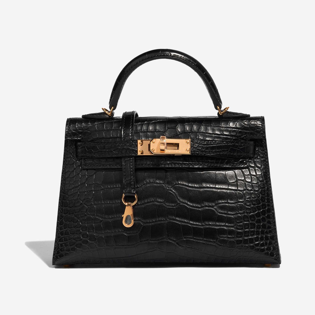 Kelly Mini Matte Alligator Black