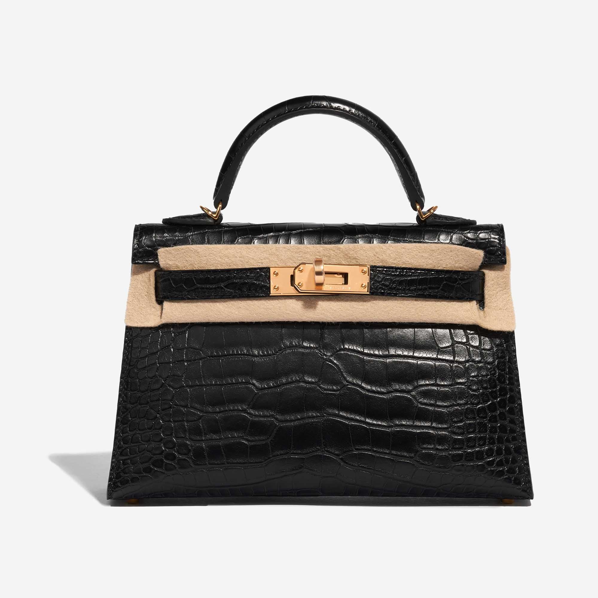 Kelly Mini Matte Alligator Black