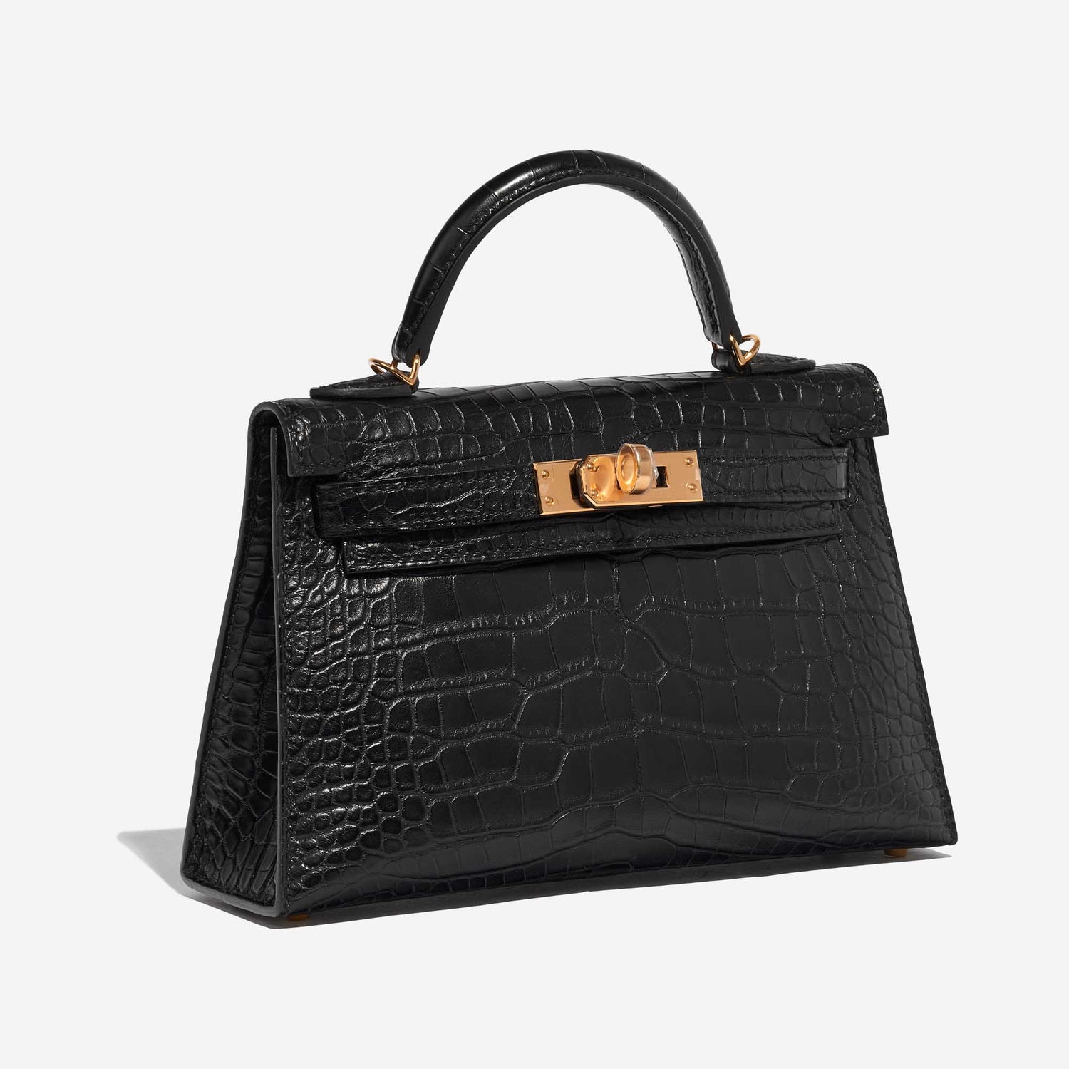 Kelly Mini Matte Alligator Black