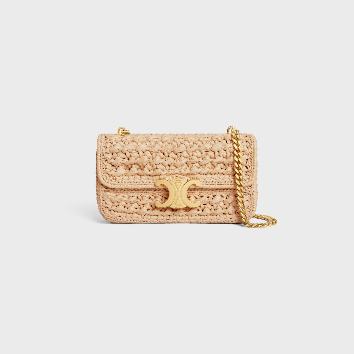 Chain Shoulder Bag Claude In Raffia Effect Textile