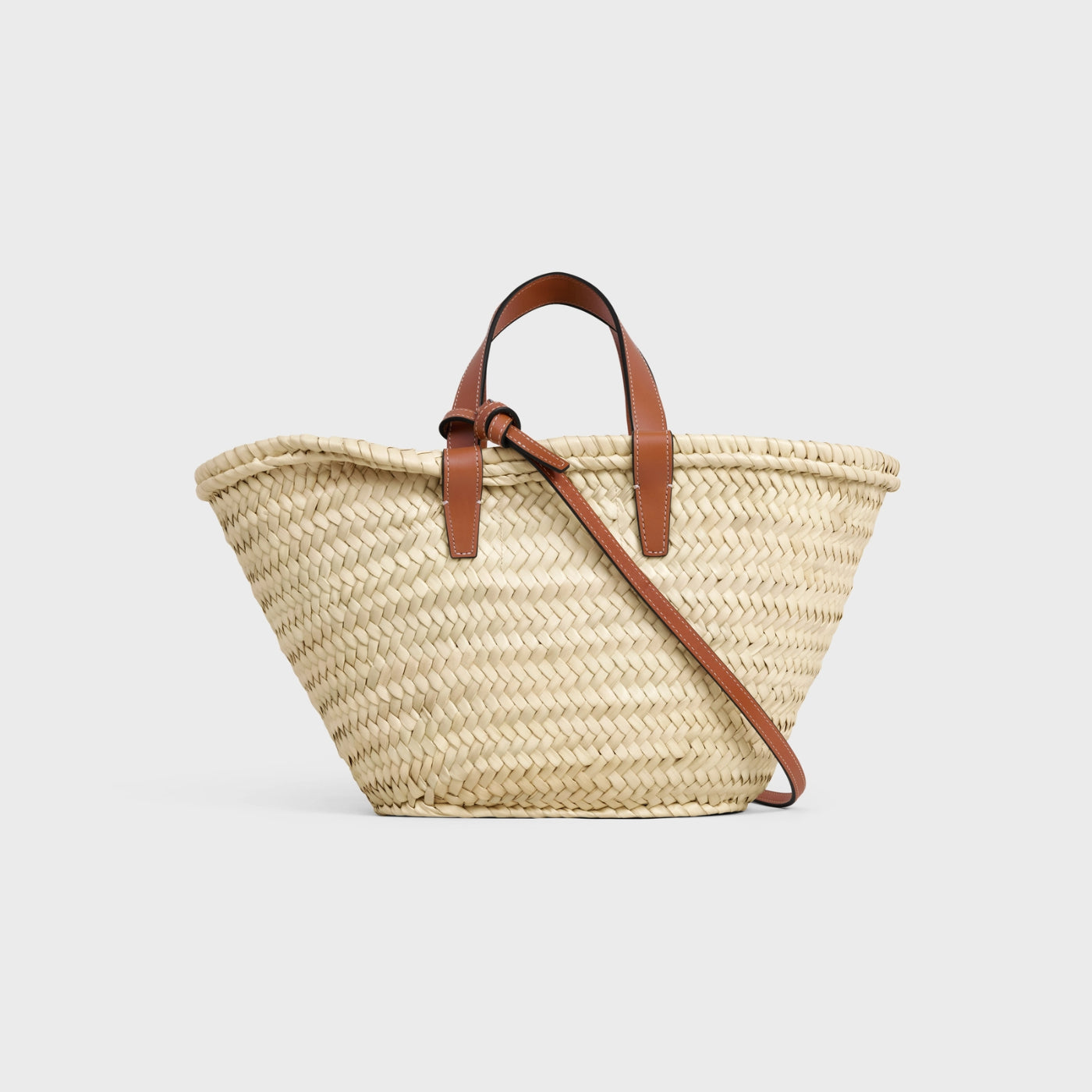 Teen Celine Classic Panier In Palm Leaves And Calfskin