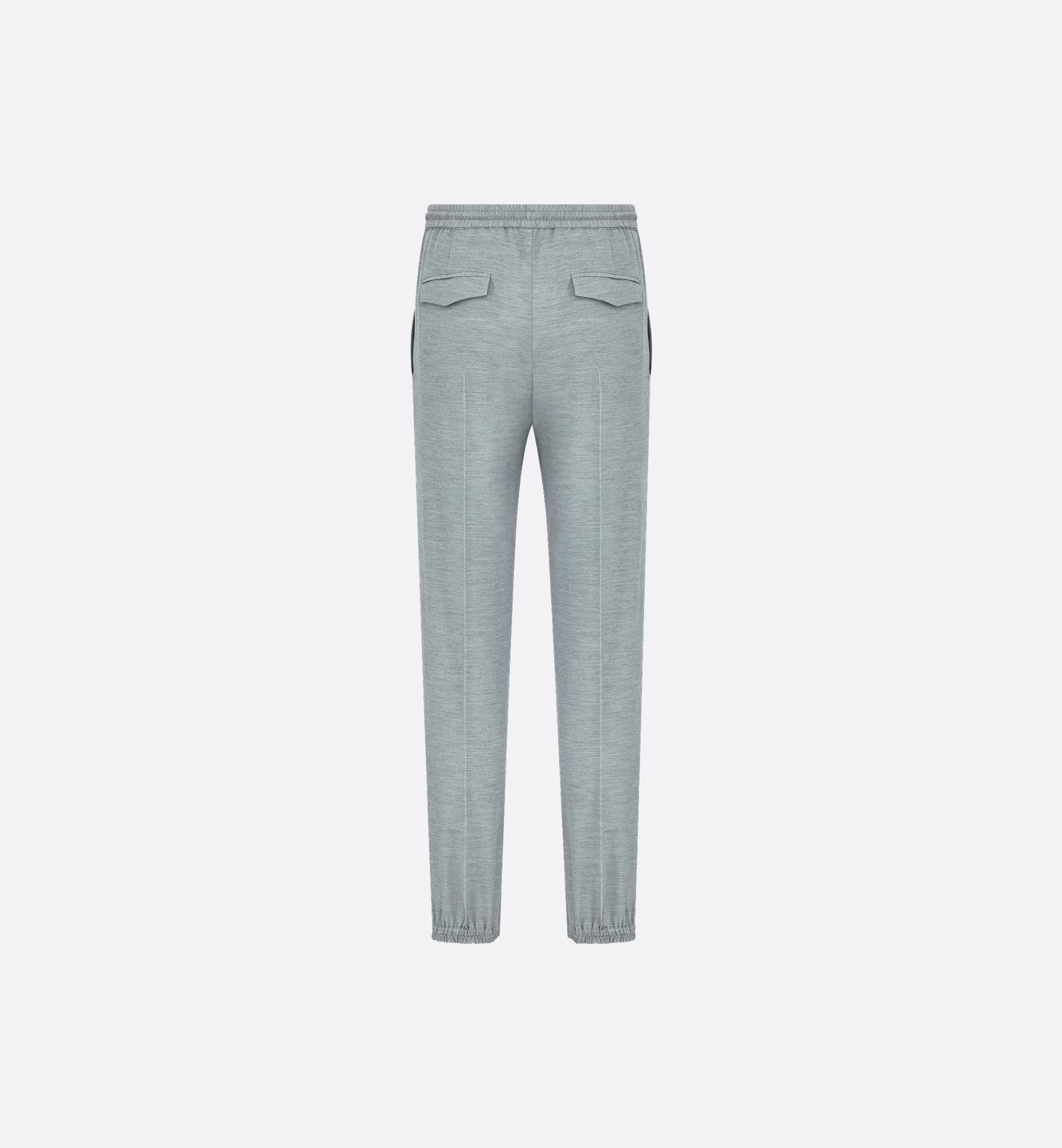 Tailored Track Pants Gray Slub Cotton Blend