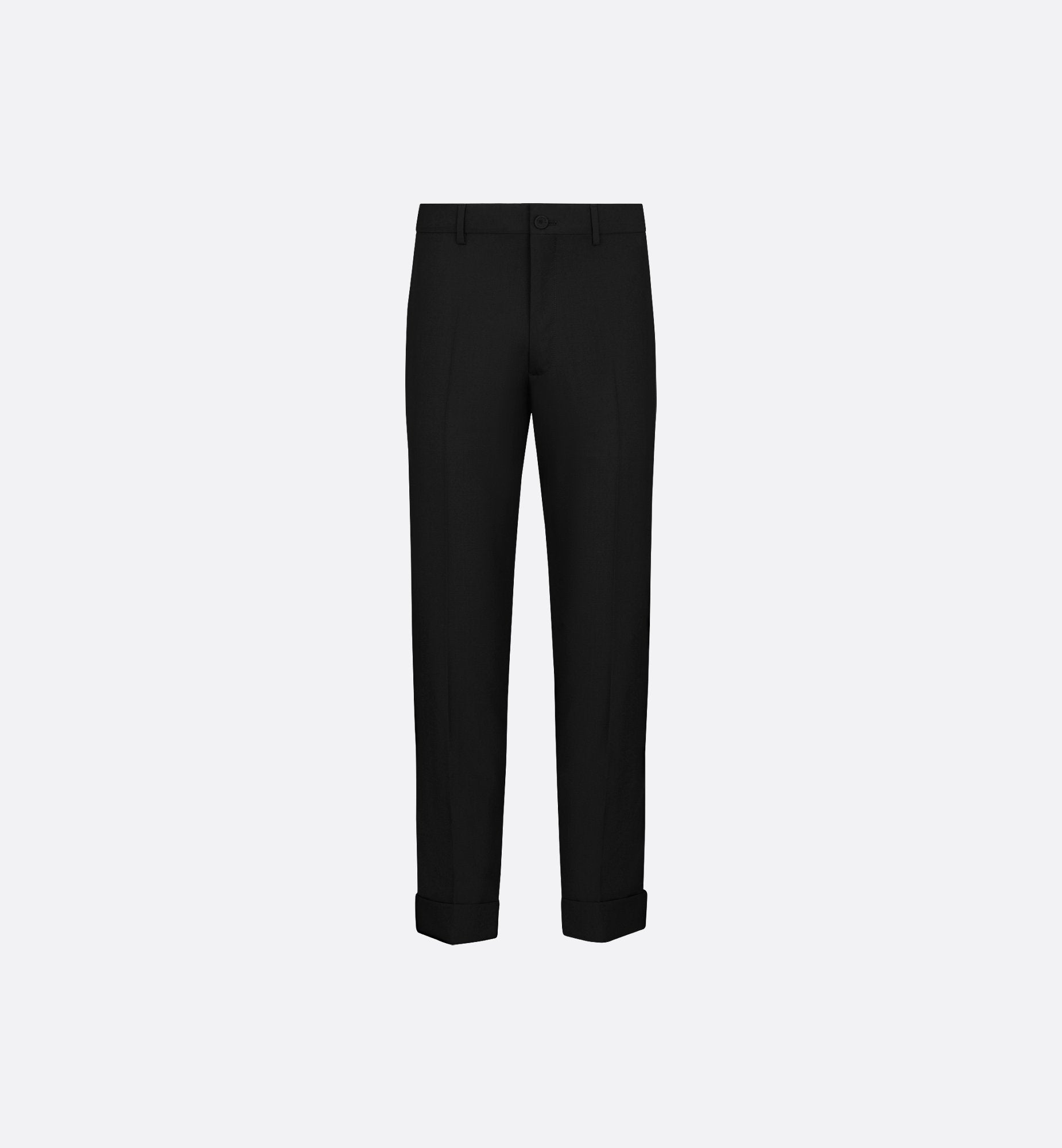 Tailored Chinos Black Wool And Mohair Canvas