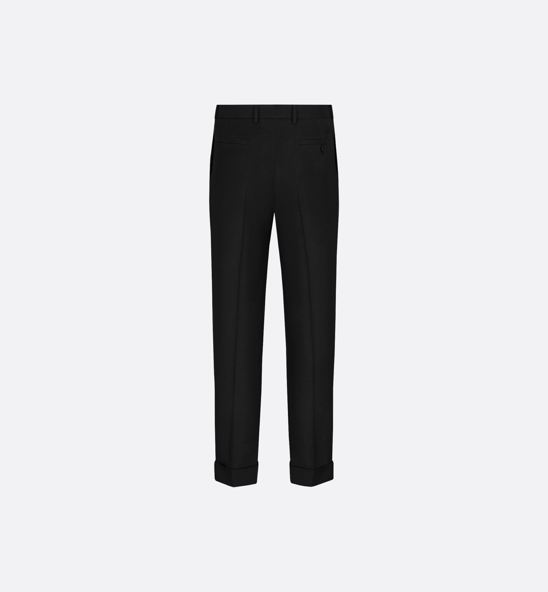 Tailored Chinos Black Wool And Mohair Canvas