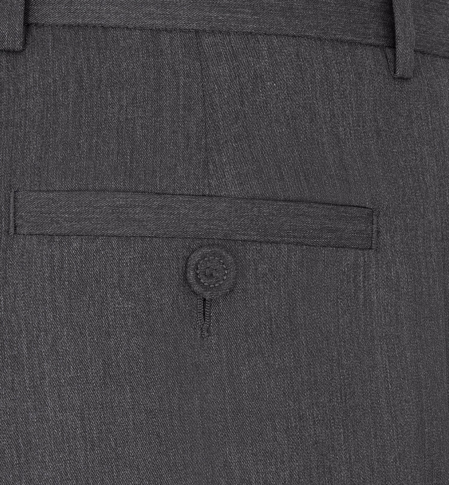 Tailored And Cuffed Chino Pants Gray Wool-Blend Twill