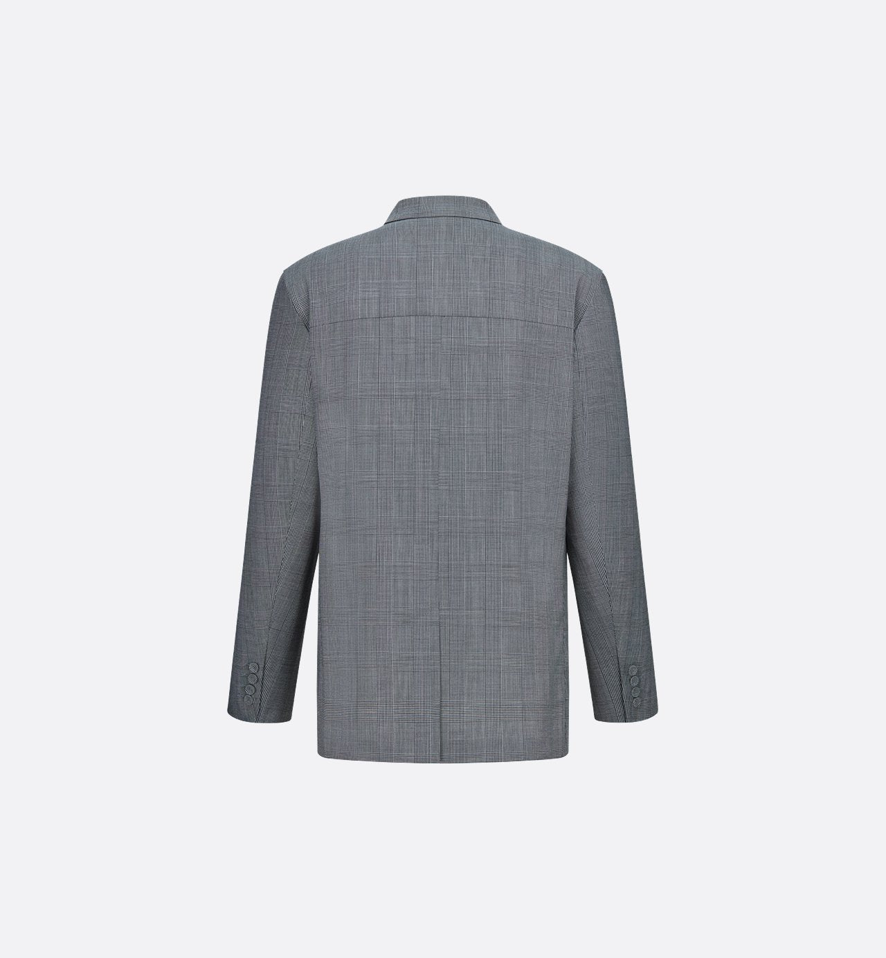 Prince Of Wales Workwear Jacket Gray Wool Canvas