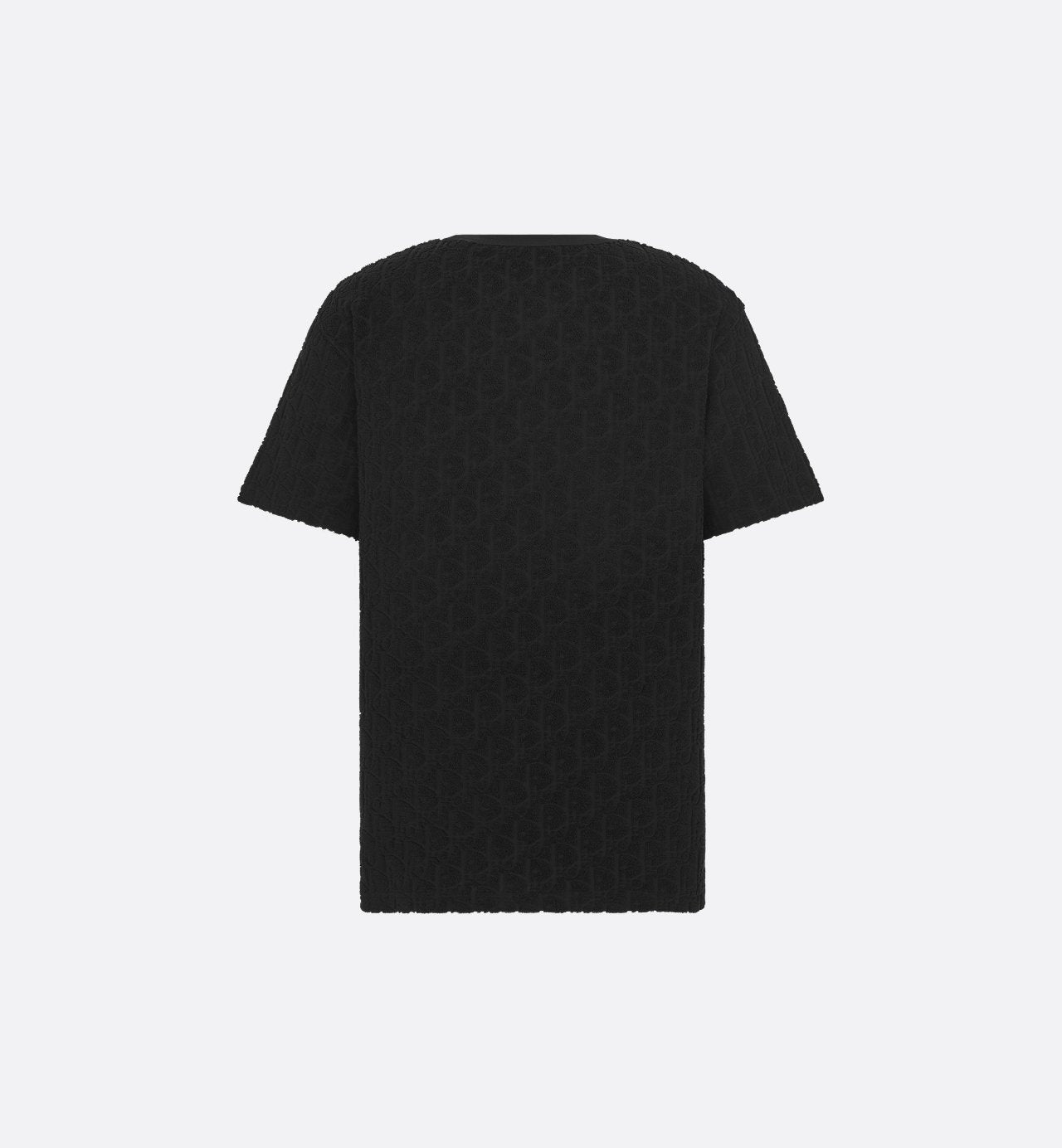 Oblique Relaxed Fit T-Shirt Black Terry Cotton Jacquard