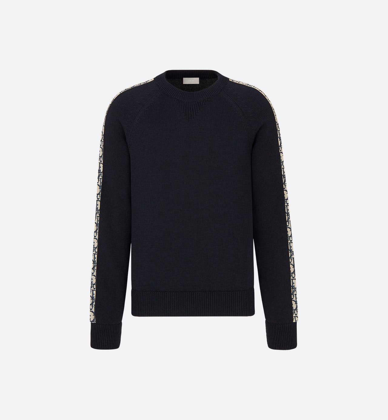 Sweater With Dior Oblique Inserts Deep Blue Cotton Jersey