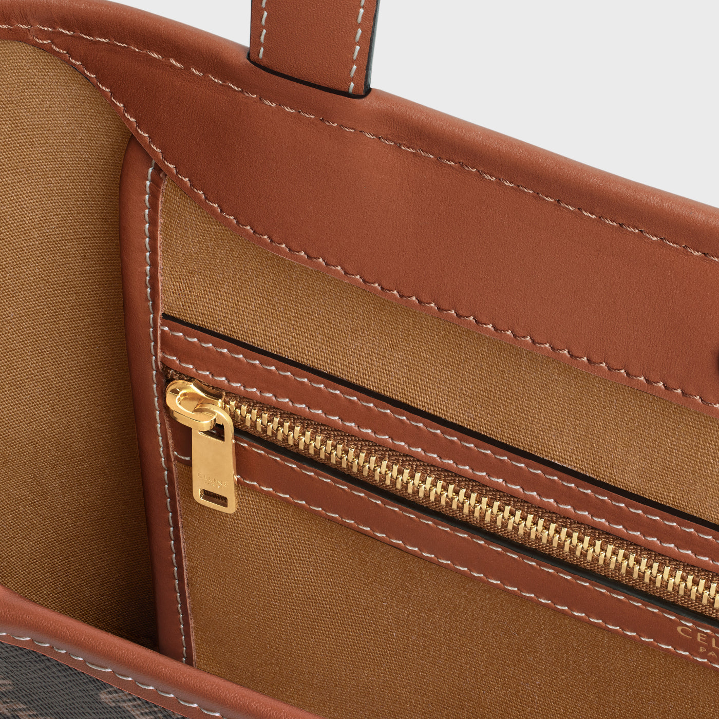 Small Cabas In Triomphe Canvas And Calfskin