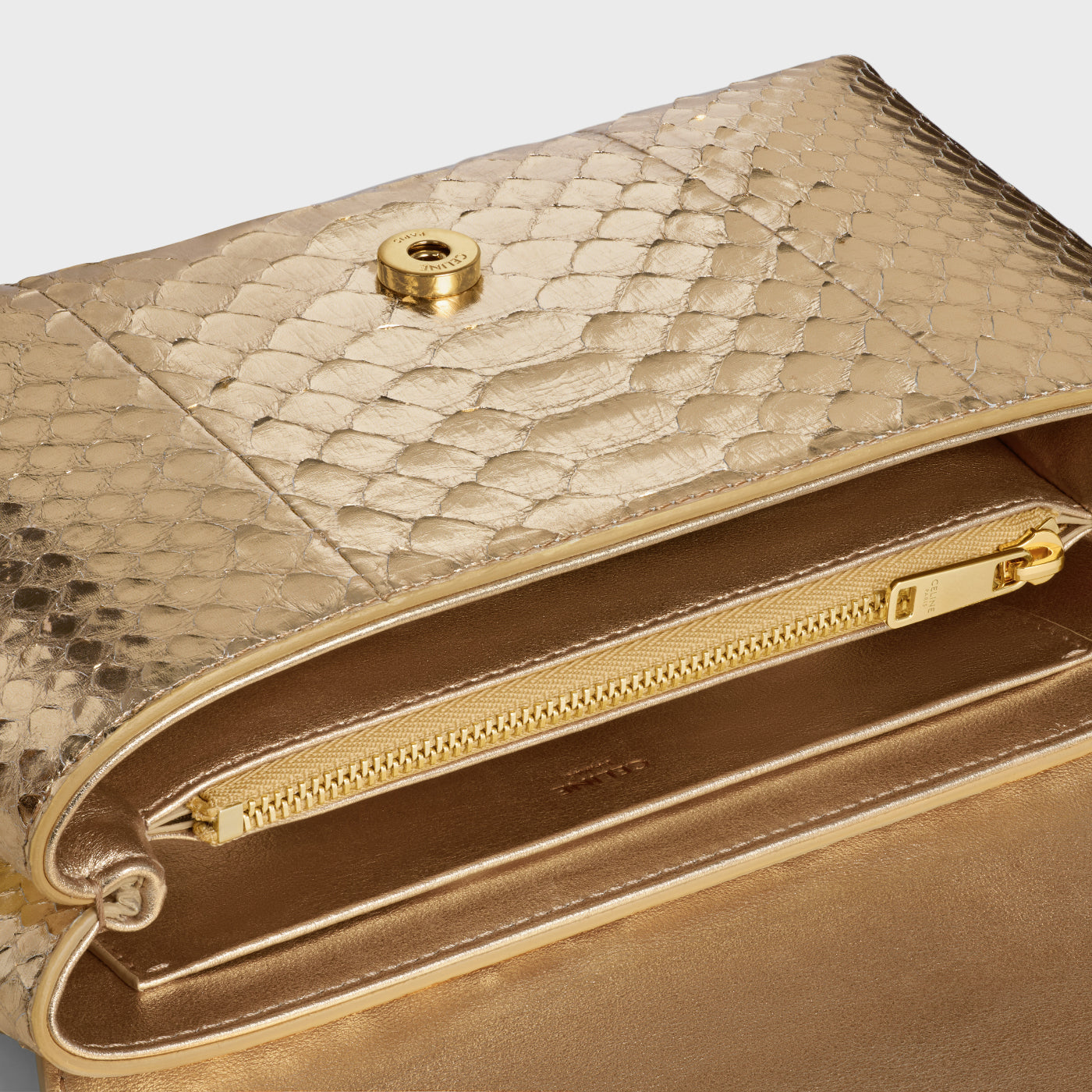 Teen Celine Victoire Bag In Laminated Python