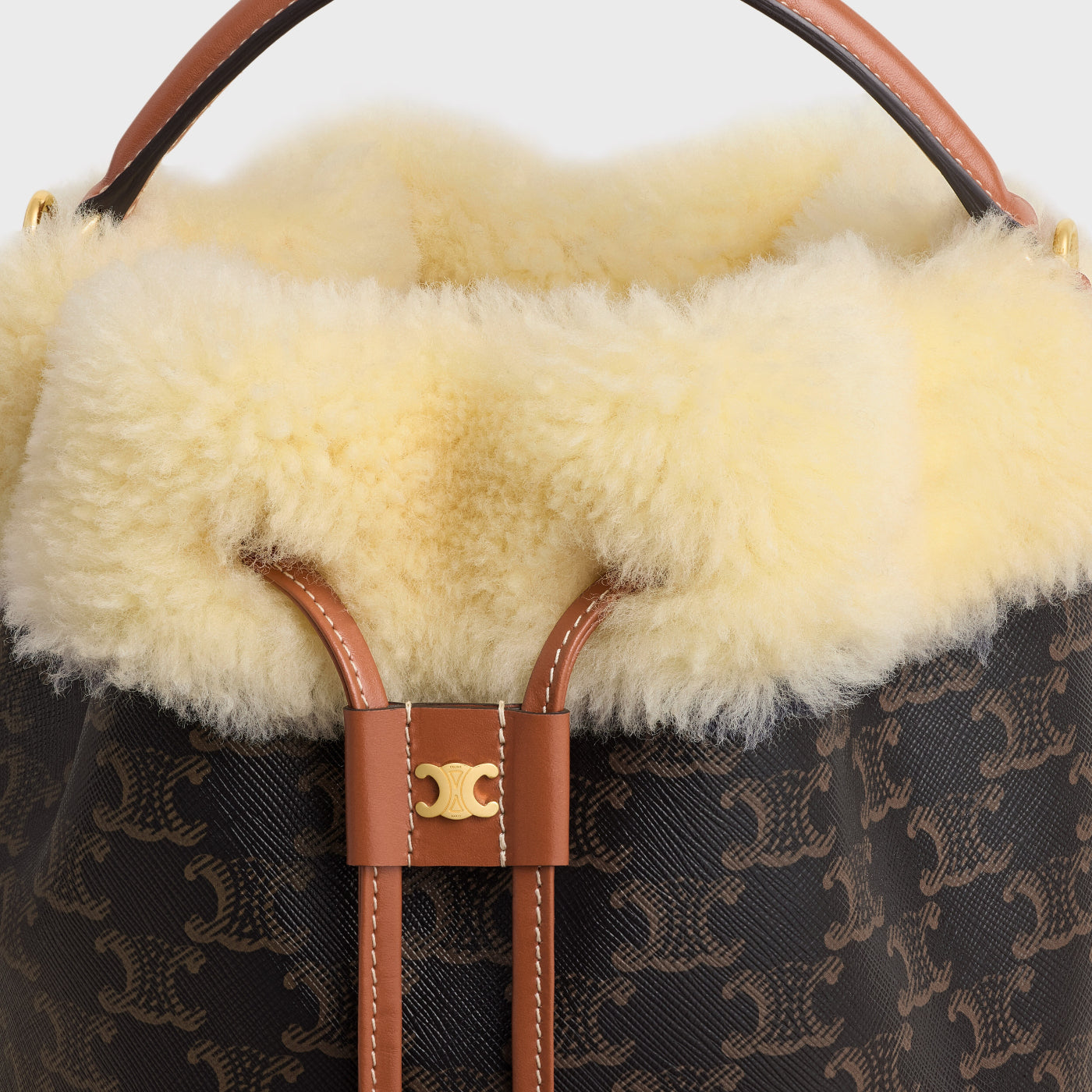 Clara Bag In Triomphe Canvas And Shearling