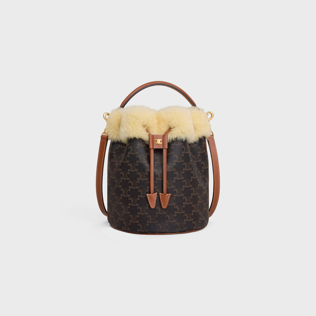 Clara Bag In Triomphe Canvas And Shearling