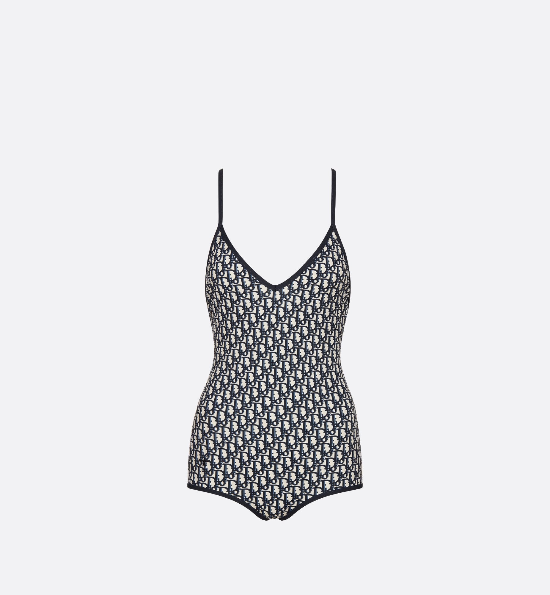 One-Piece Swimsuit Blue Dior Oblique Technical Fabric