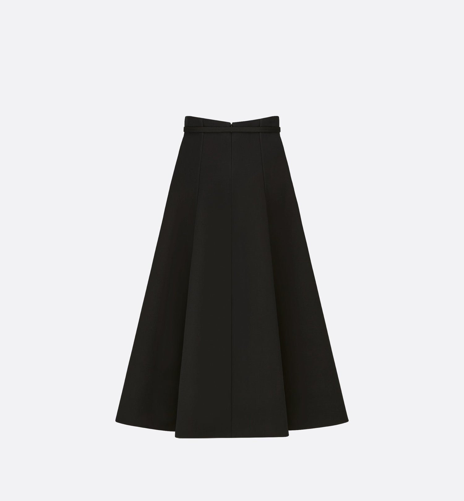 Mid Length Skirt Black Wool And Silk