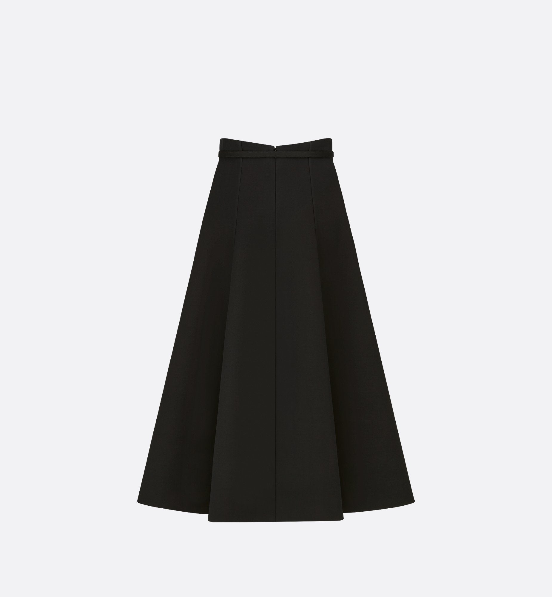 Mid Length Skirt Black Wool And Silk