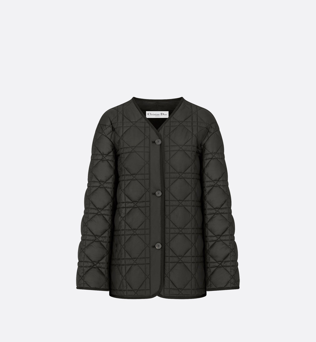 Macrocannage Peacoat Black Quilted Technical Taffeta