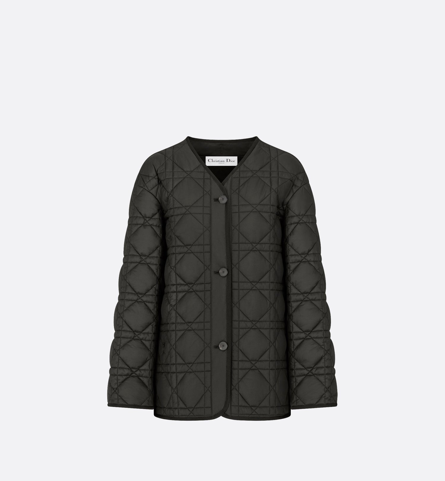 Macrocannage Peacoat Black Quilted Technical Taffeta