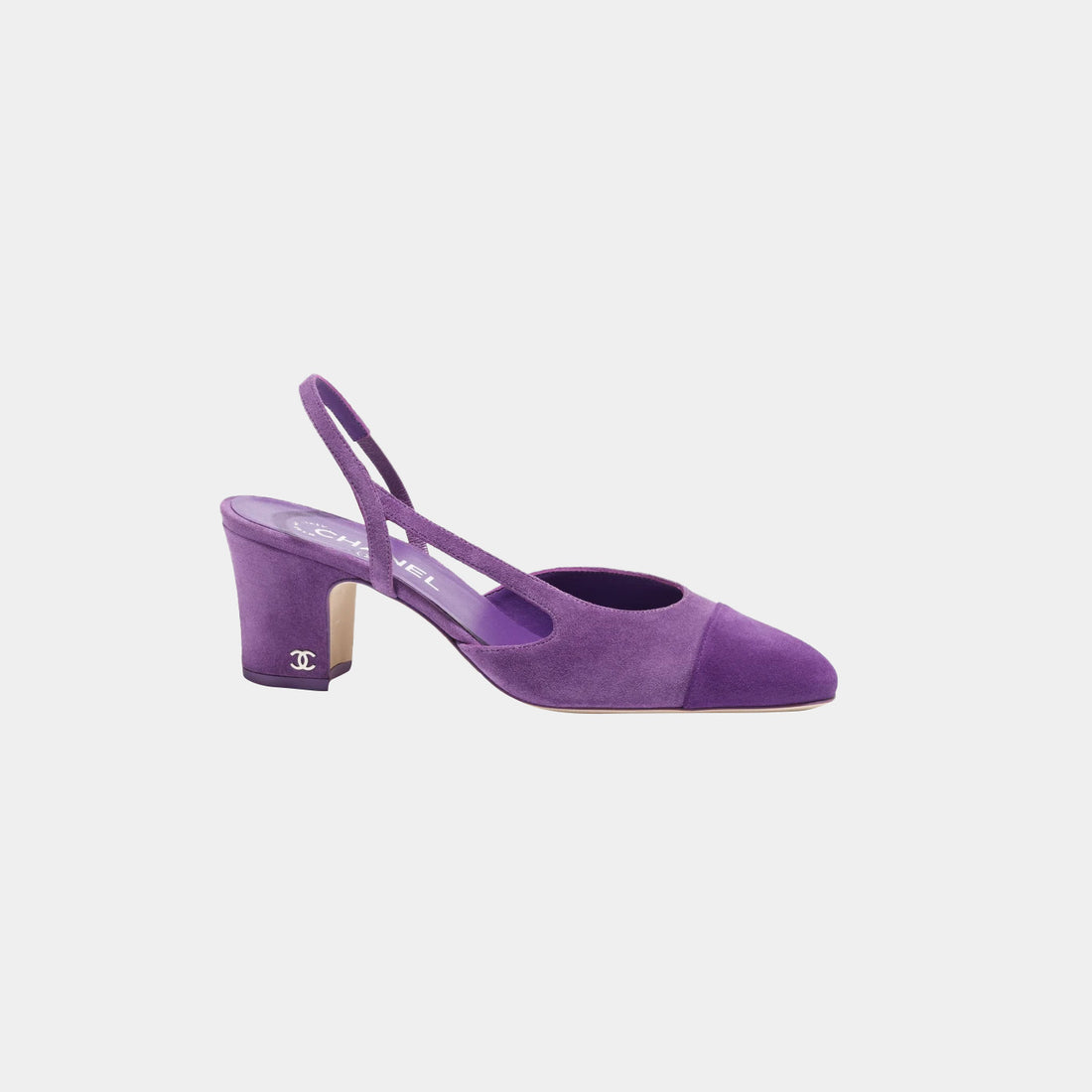 Slingback - Suede Calfskin Purple &amp; Dark Purple