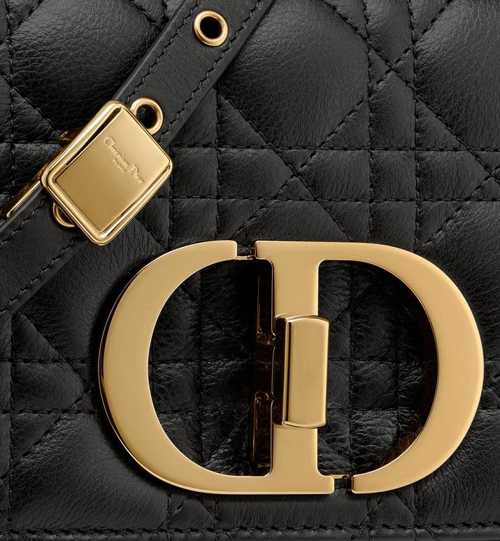 Small Dior Caro Bag Black Supple Cannage Calfskin