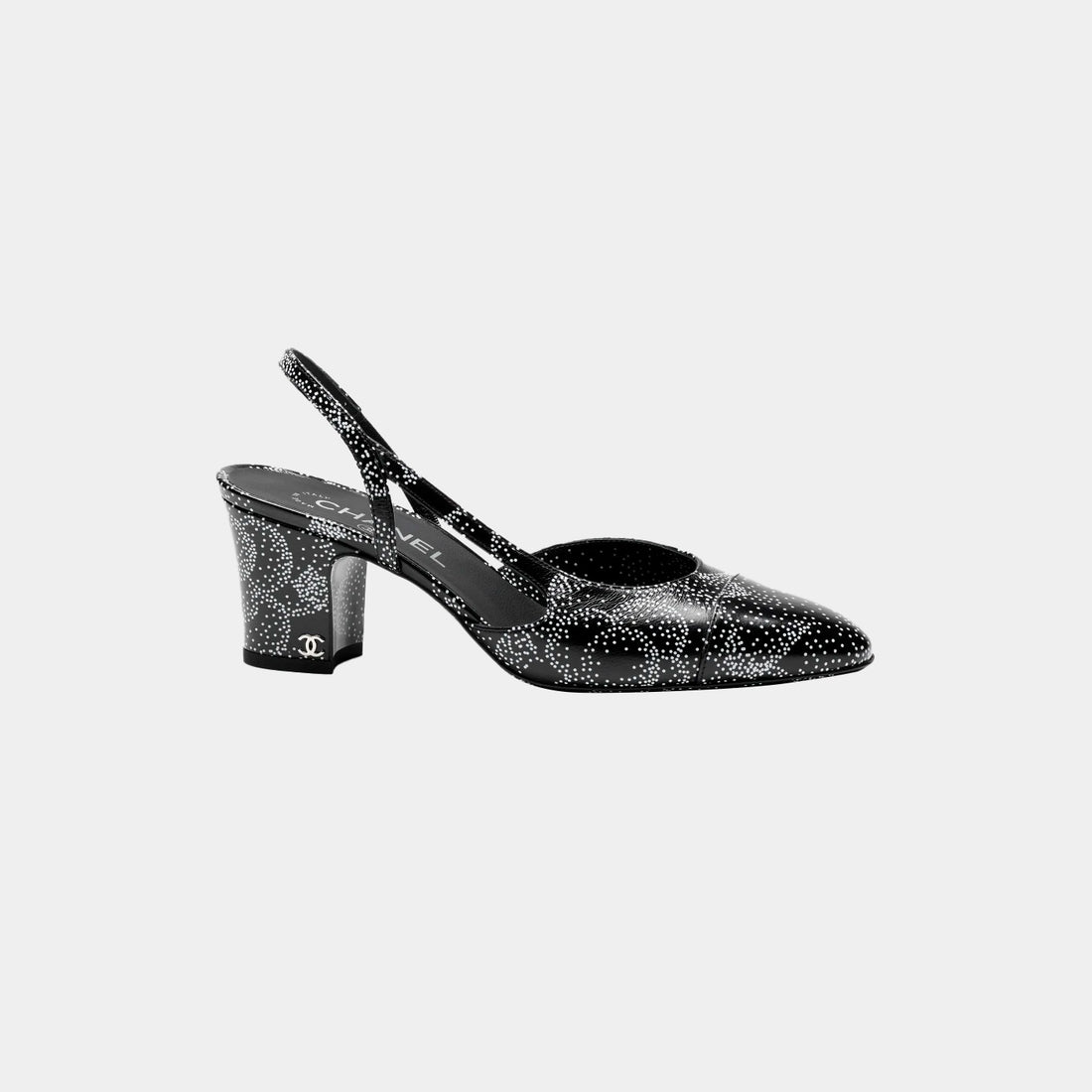 Slingback - Printed Calfskin Black &amp; White