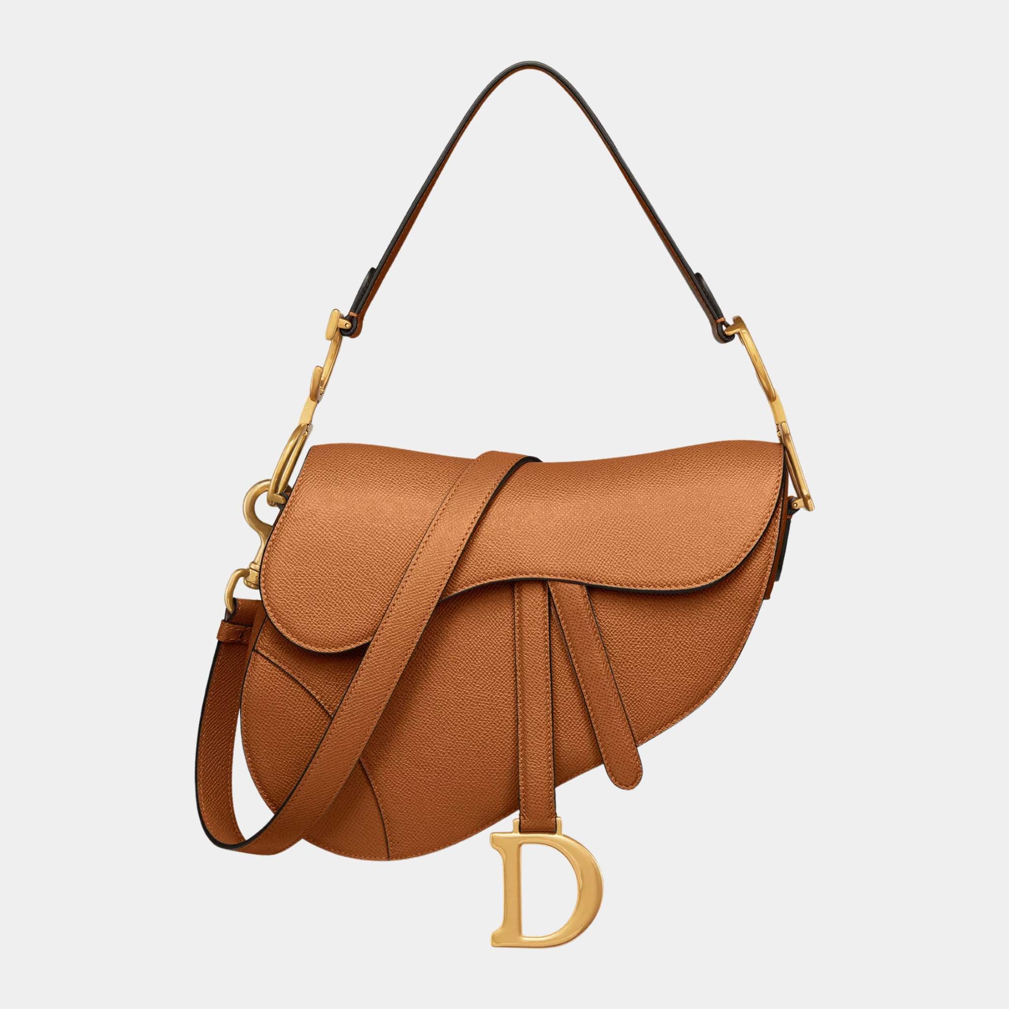 Dior Saddle Bag With Strap, Golden Saddle, Front