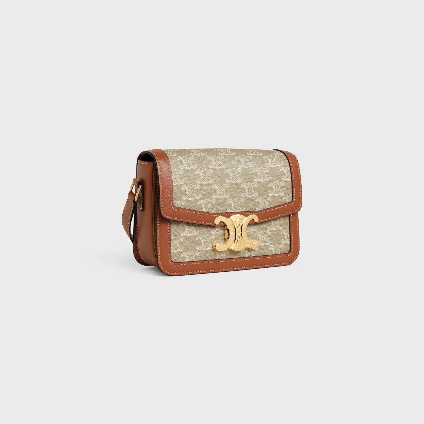 Teen Triomphe Bag In Triomphe Canvas And Calfskin