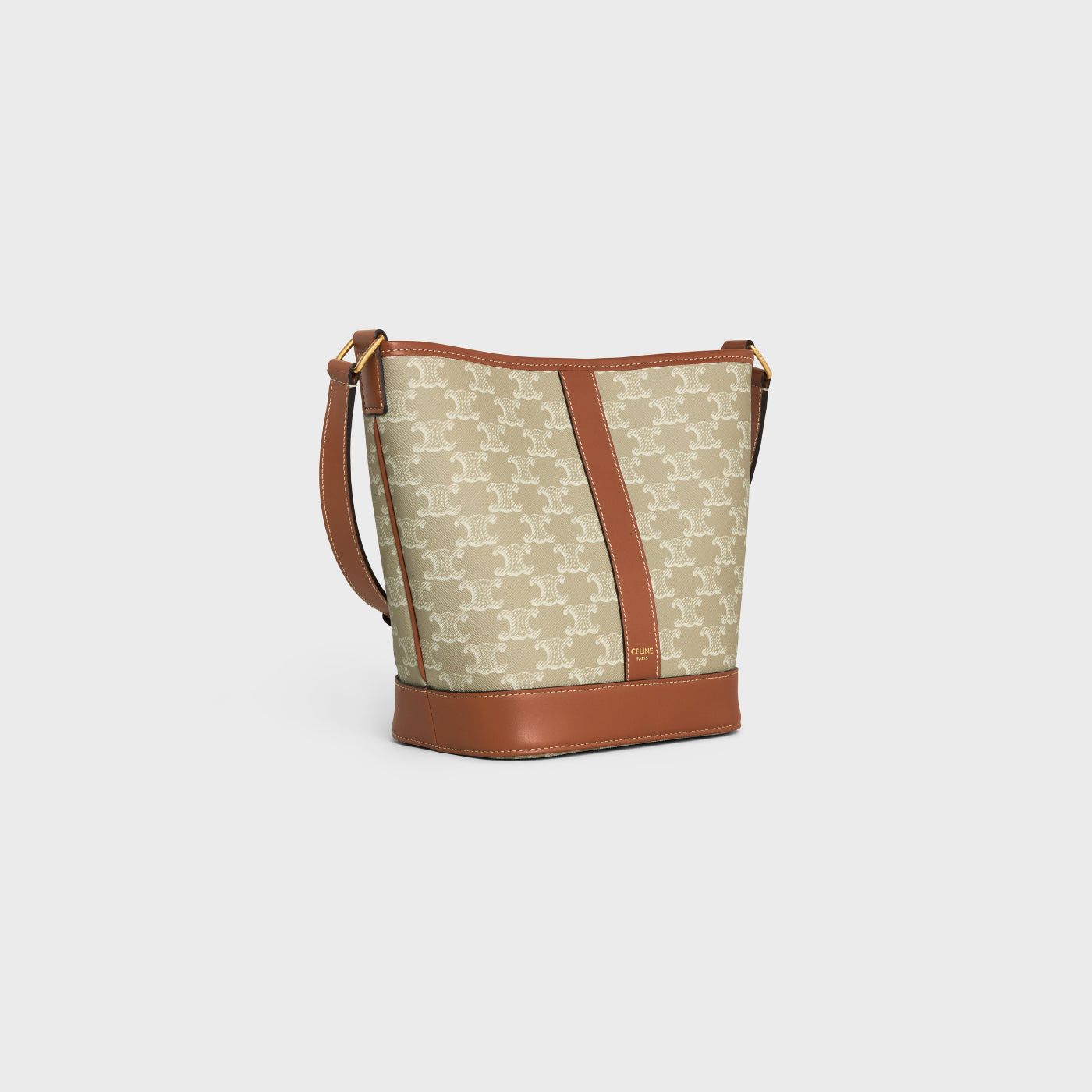 Small Bucket In Triomphe Canvas And Calfskin