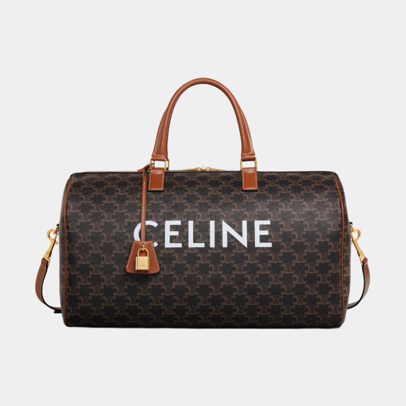 Medium Travel Bag In Triomphe Canvas With Celine Print