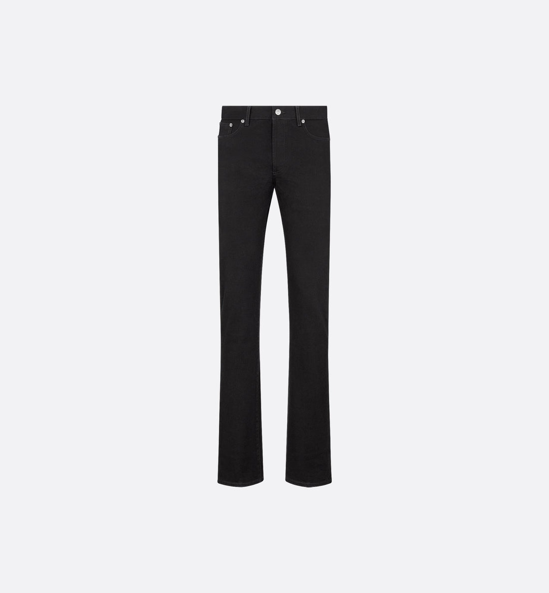 Long Slim-Fit Jeans Black Cotton Denim