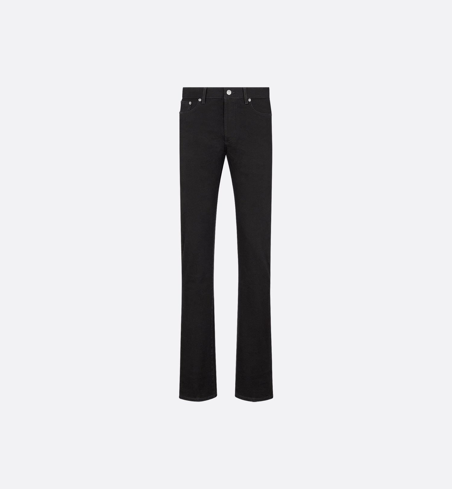 Long Slim-Fit Jeans Black Cotton Denim