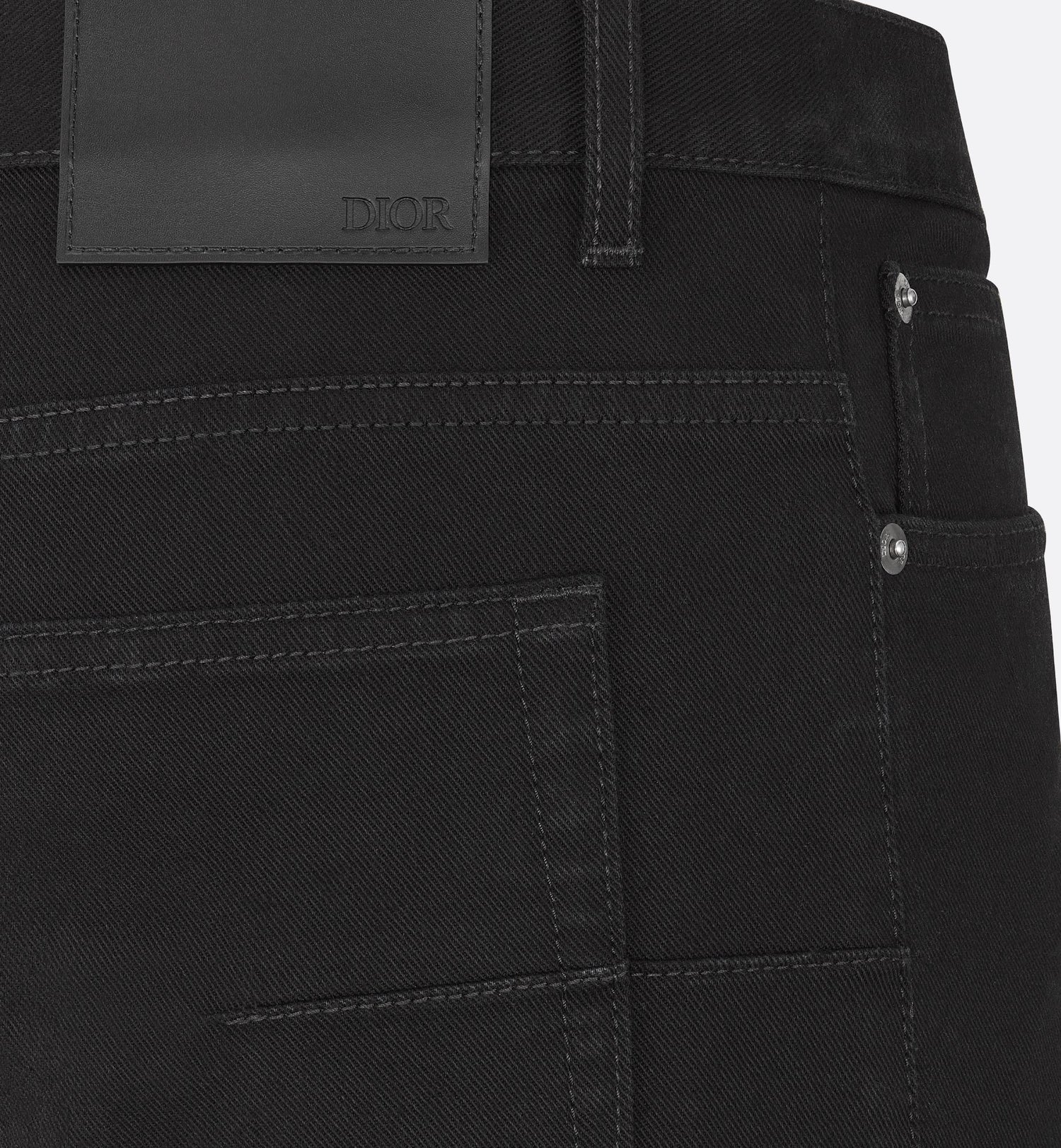 Long Slim-Fit Jeans Black Cotton Denim