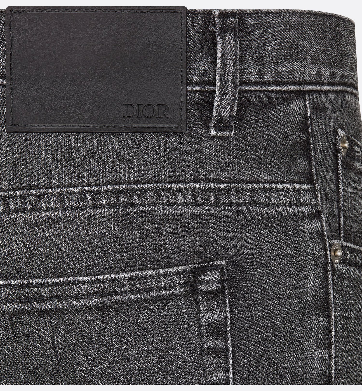 Long Slim-Fit Jeans Gray Cotton Denim