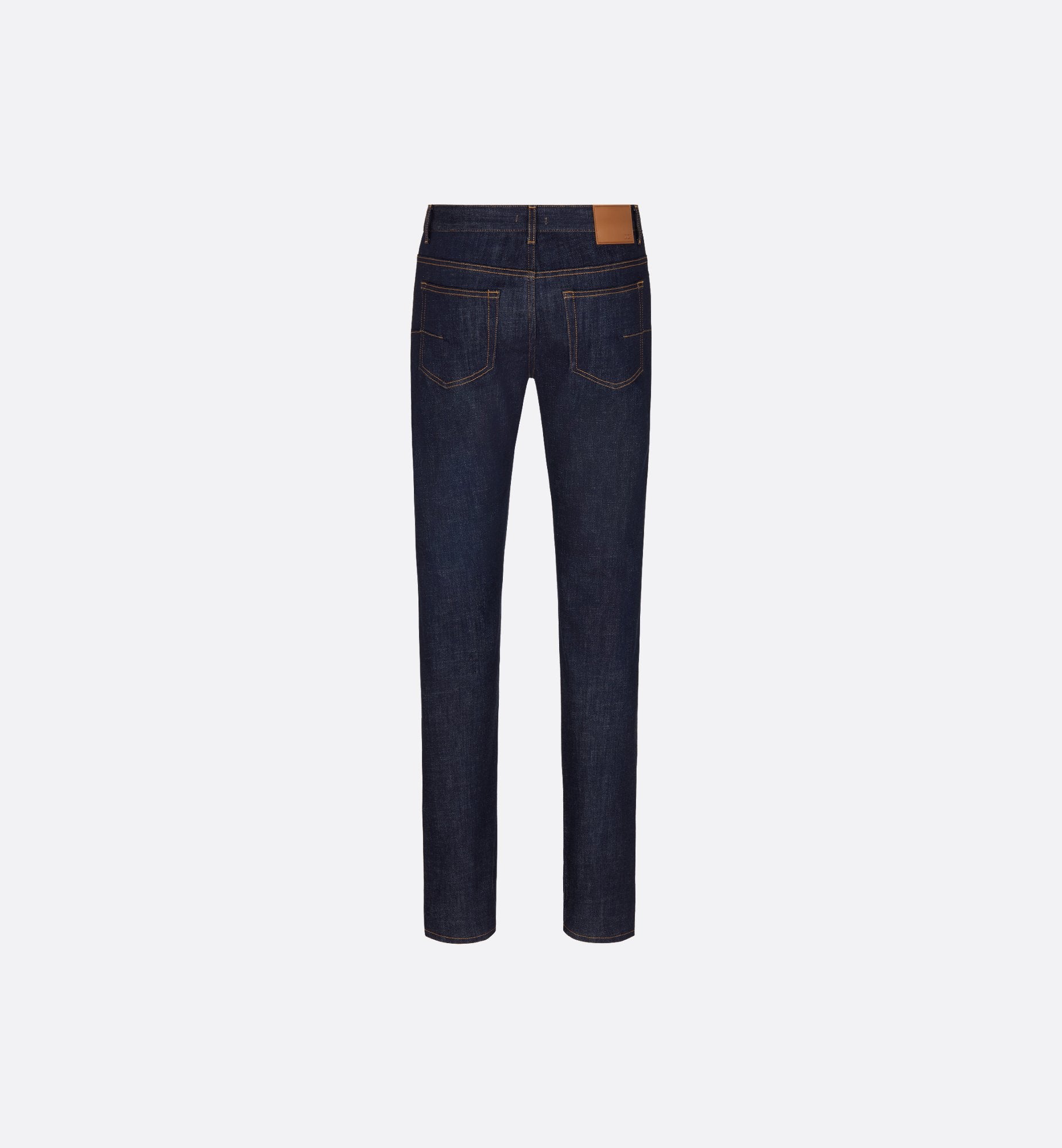 Long Slim-Fit Dior Oblique Jeans Blue Raw Cotton Denim