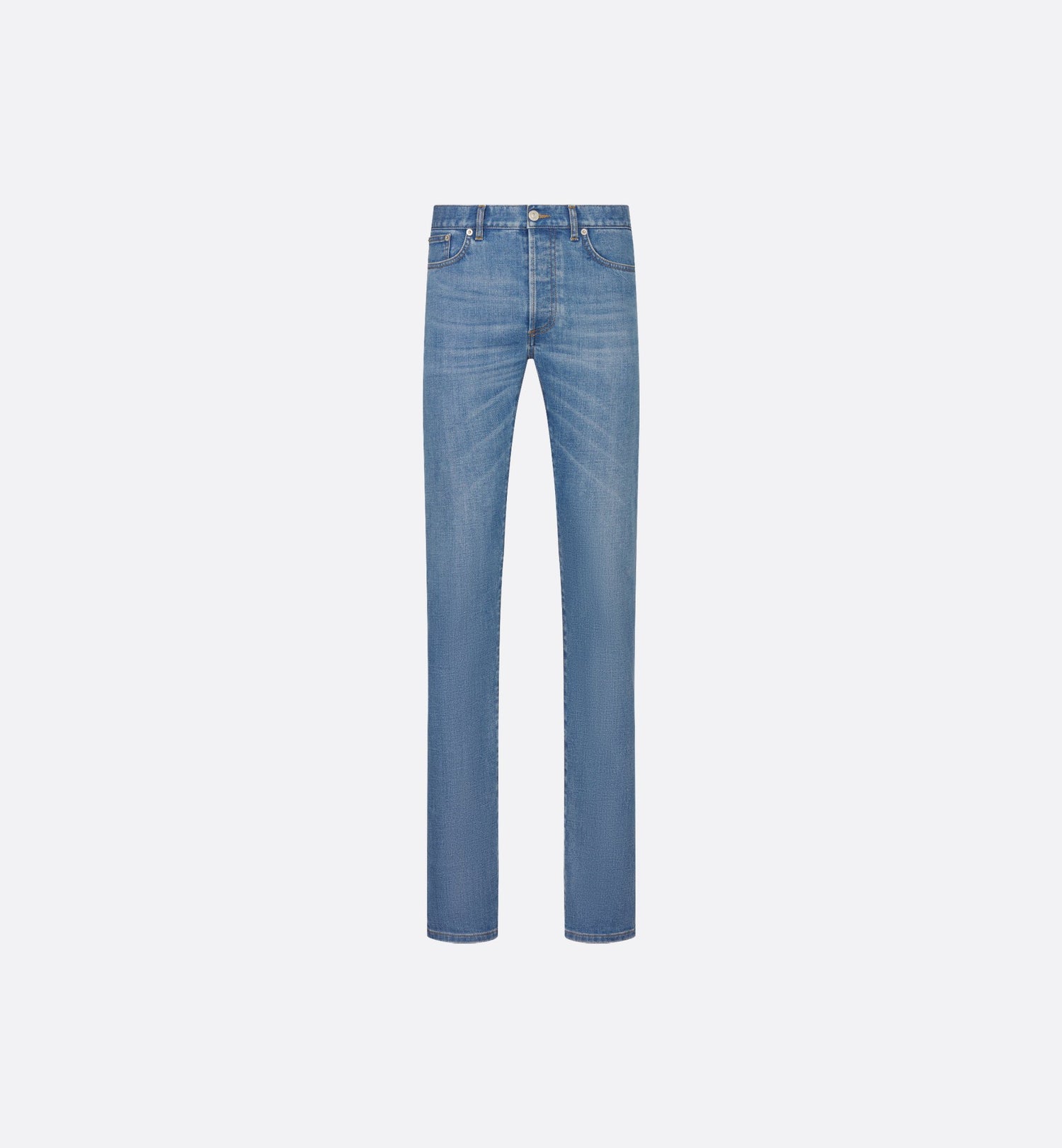 Long Slim-Fit Jeans Blue Cotton-Blend Twill