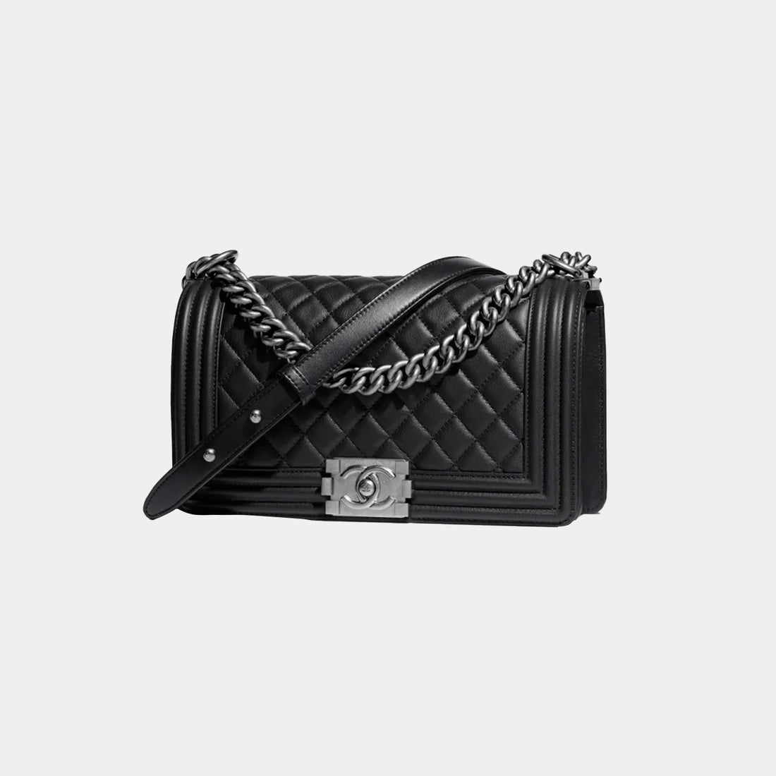 BOY CHANEL HANDBAG - CALFSKIN &amp; RUTHENIUM - FINISH METALBLACK