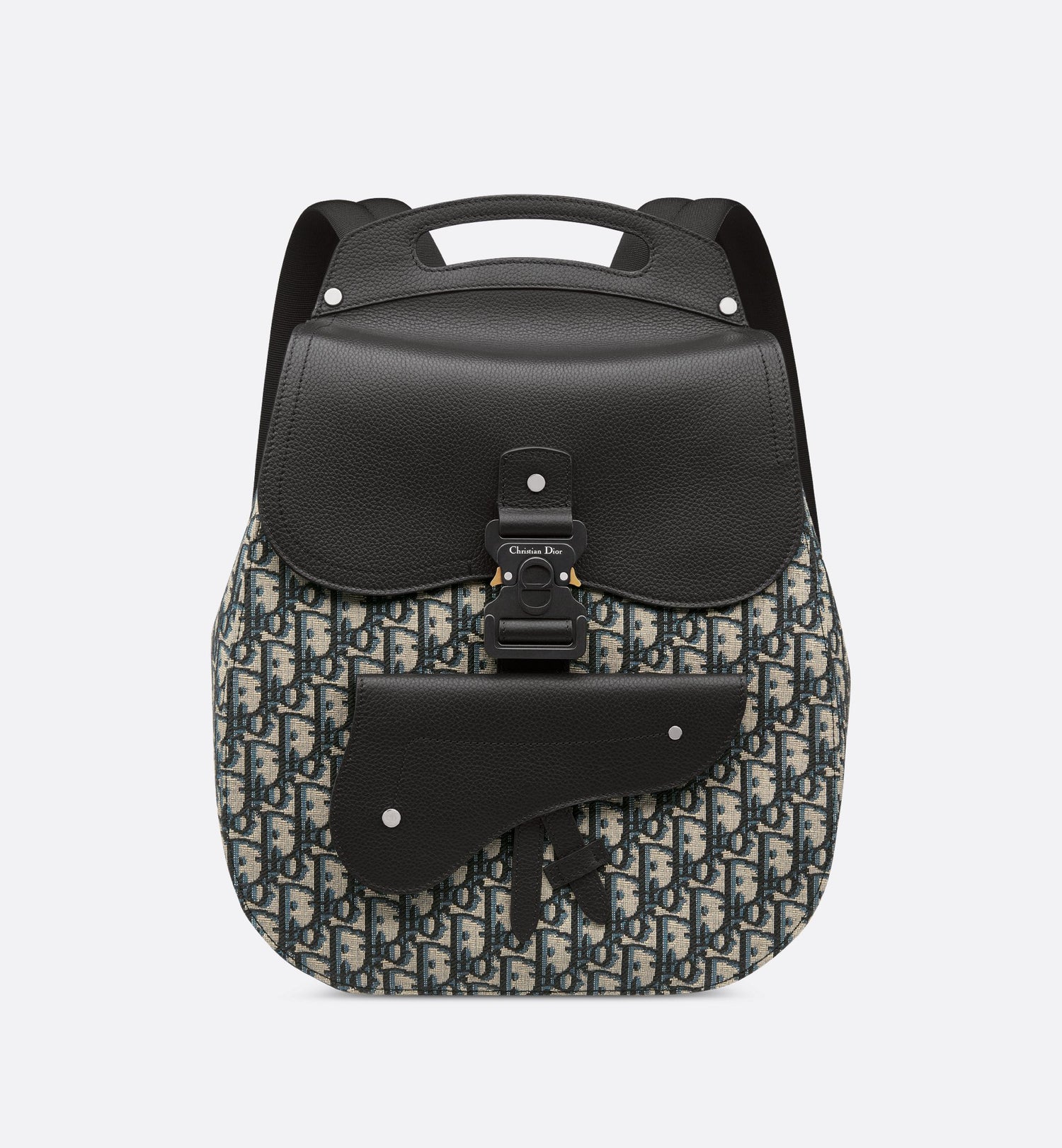 Gallop Backpack Beige And Black Dior Oblique Jacquard With Black Grained Calfskin