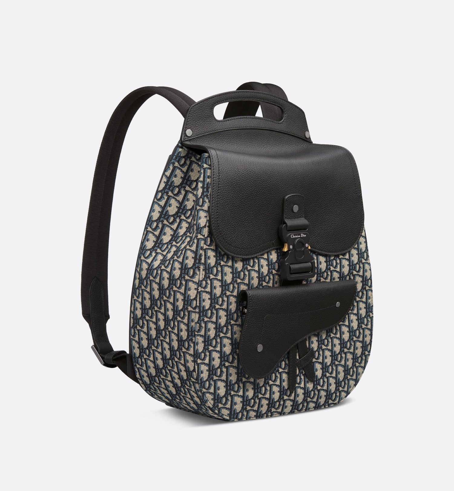 Gallop Backpack Beige And Black Dior Oblique Jacquard With Black Grained Calfskin