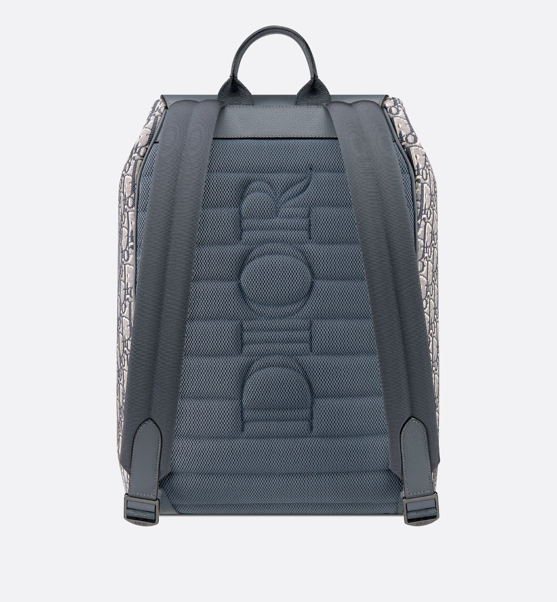 Saddle Backpack With Flap Deep Gray Dior Oblique Jacquard And Deep Gray Grained Calfskin