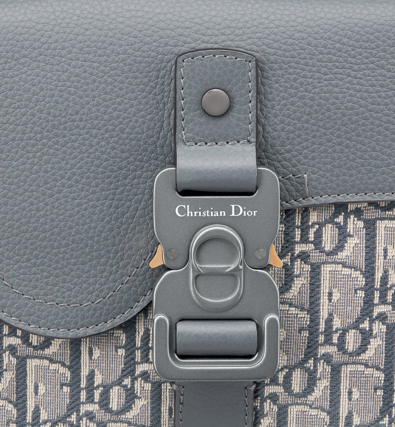 Saddle Backpack With Flap Deep Gray Dior Oblique Jacquard And Deep Gray Grained Calfskin